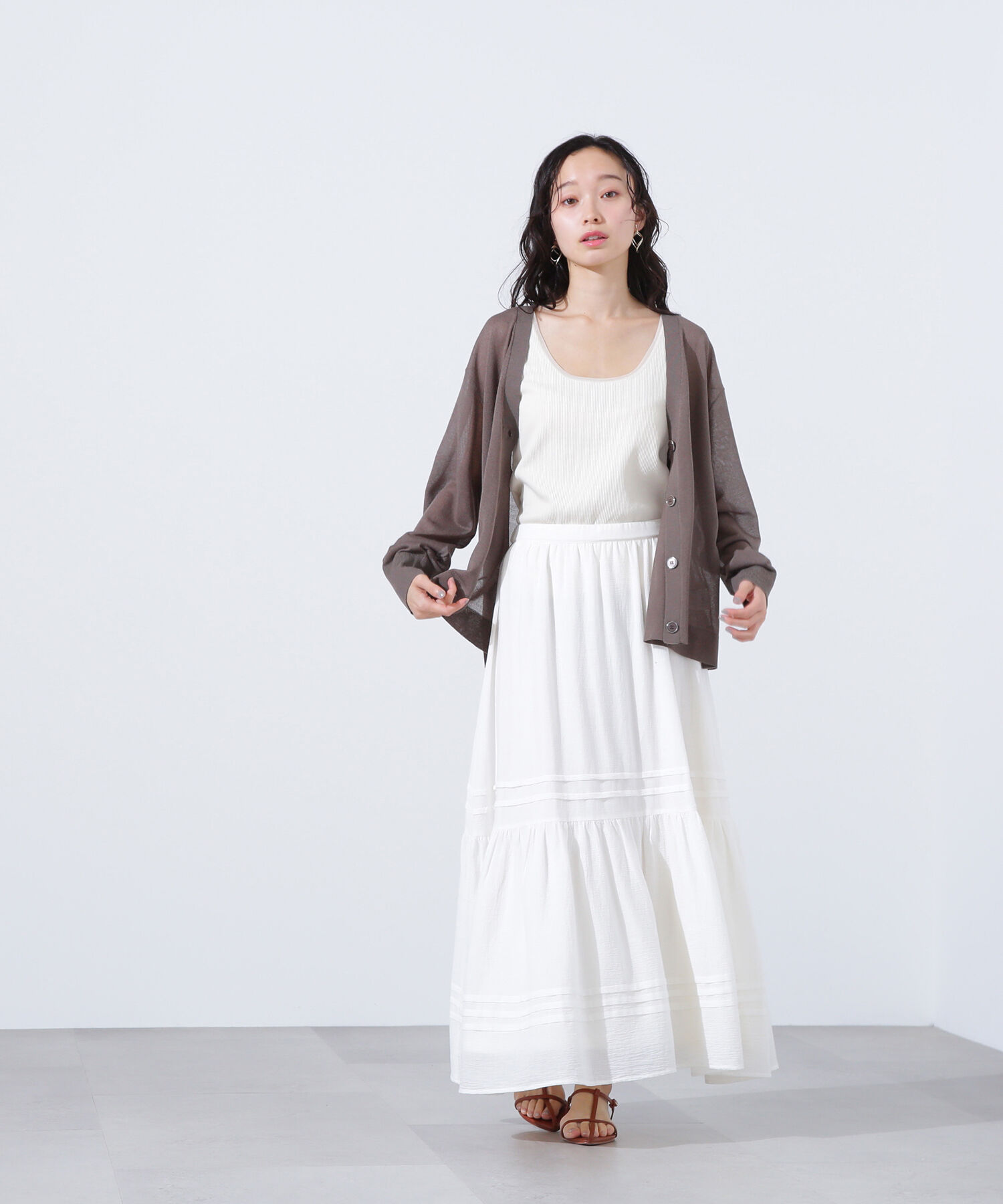  「ルーズミドルシアーカーディガン」|ニット・セーター|