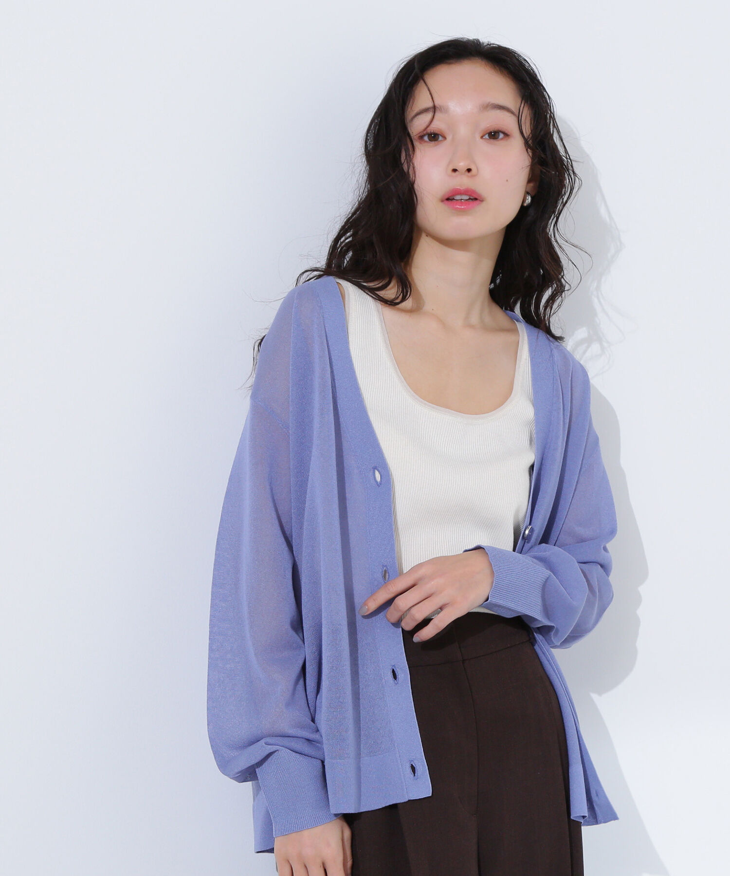  「ルーズミドルシアーカーディガン」|ニット・セーター|