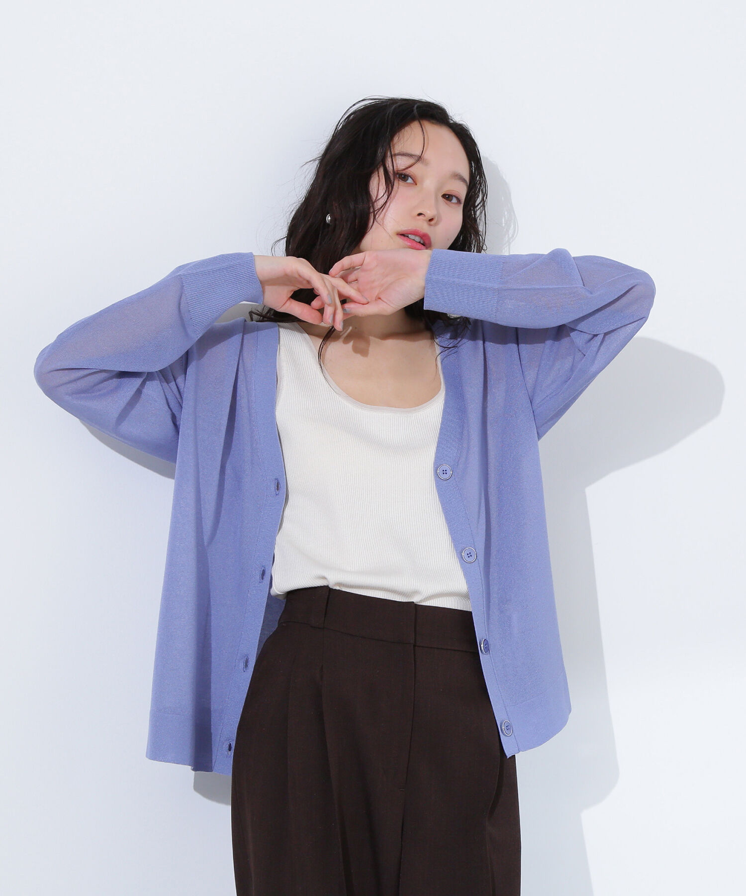  「ルーズミドルシアーカーディガン」|ニット・セーター|