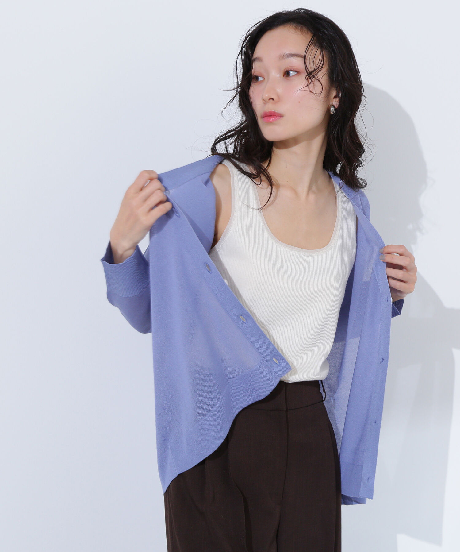  「ルーズミドルシアーカーディガン」|ニット・セーター|