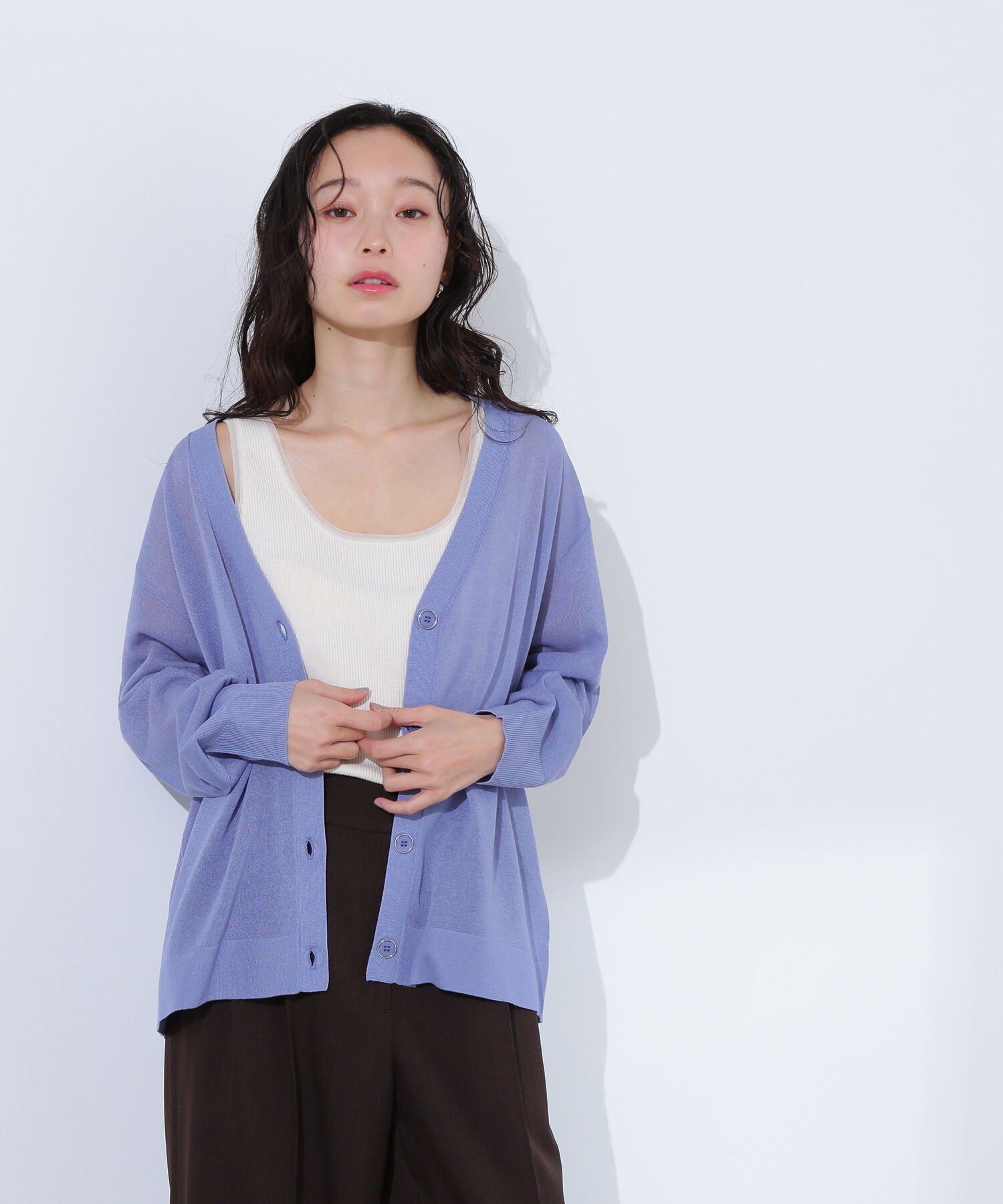  「ルーズミドルシアーカーディガン」|ニット・セーター|
