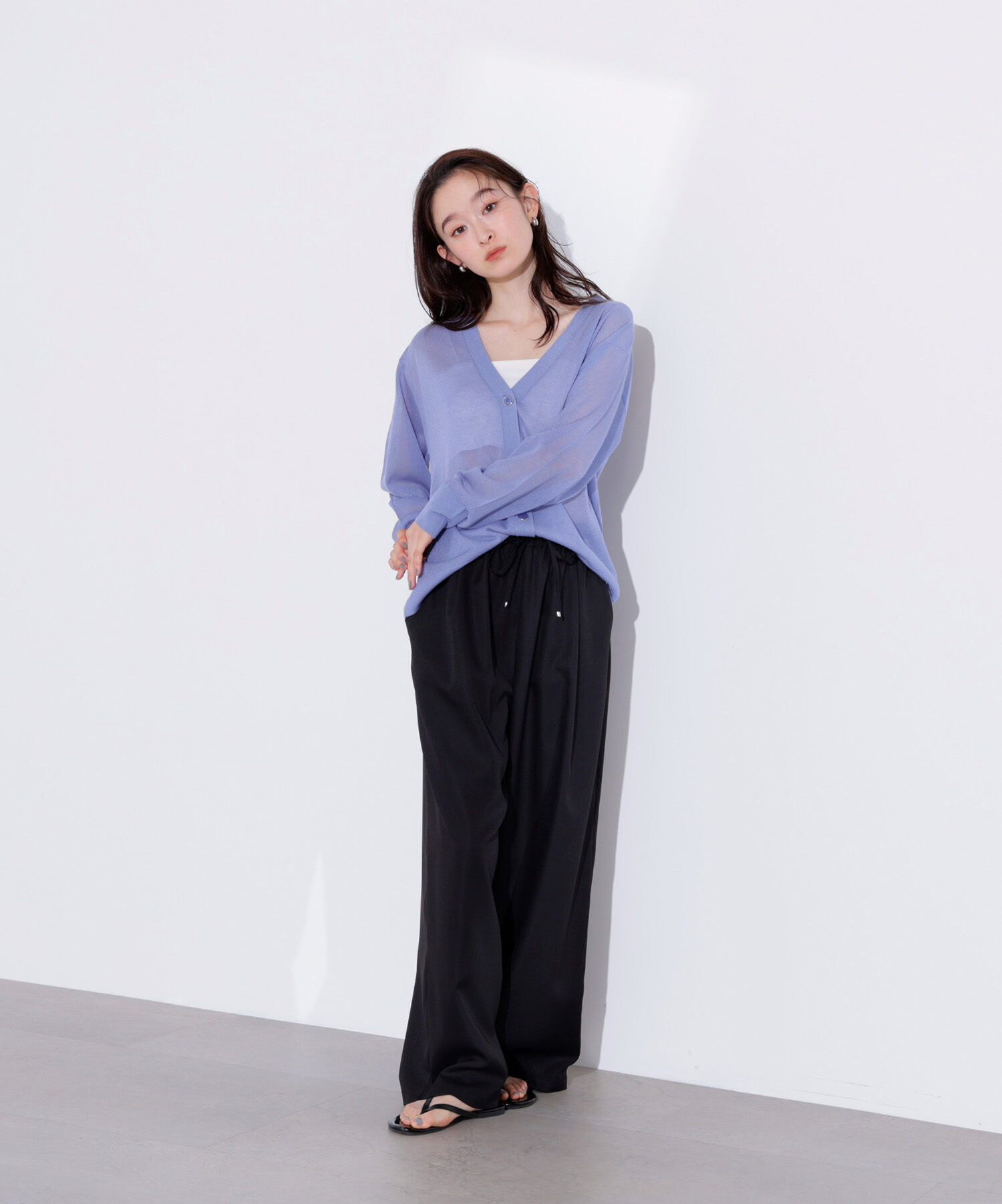  「ルーズミドルシアーカーディガン」|ニット・セーター|