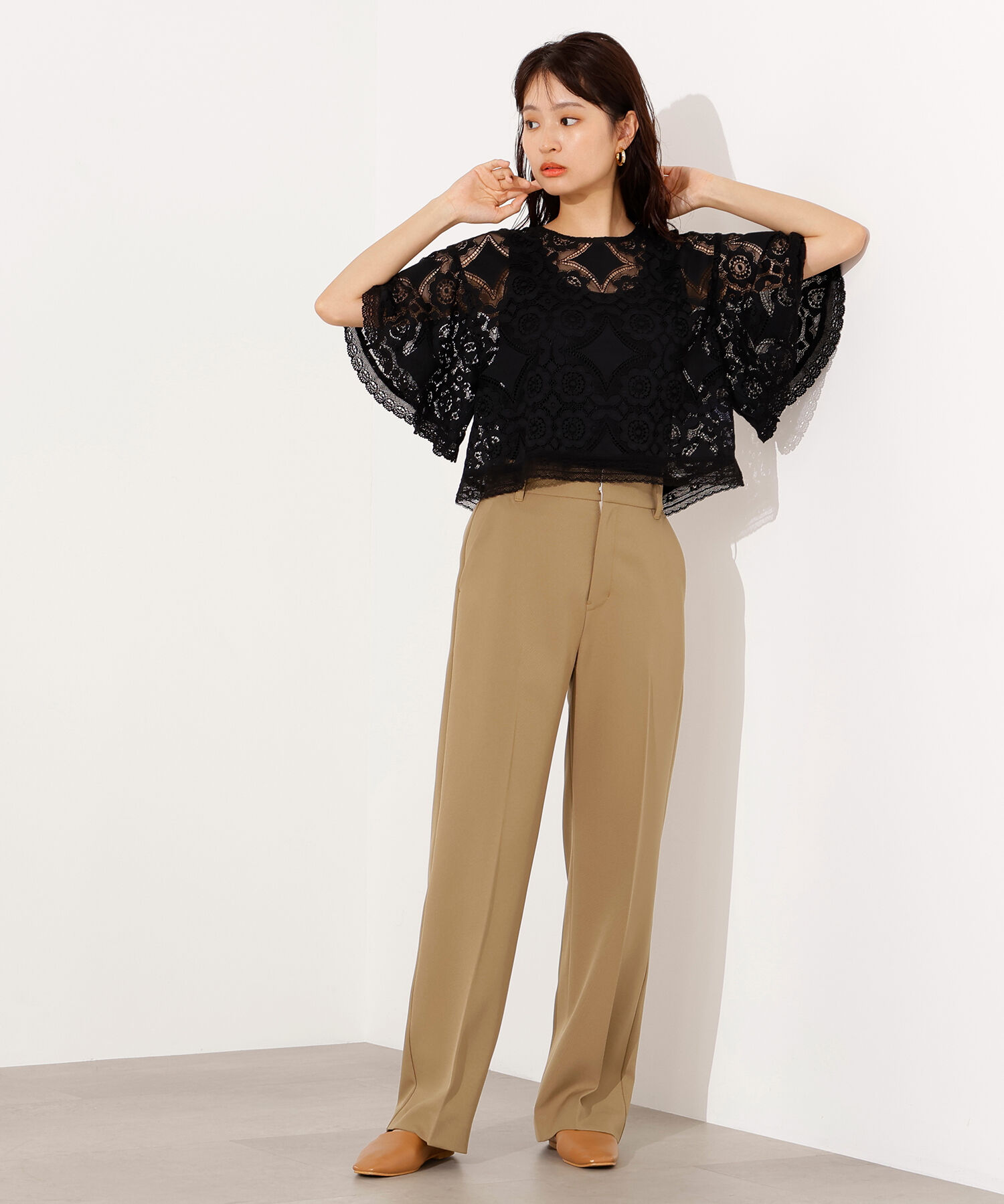  「レースフレアスリーブブラウス」|シャツ・ブラウス|
