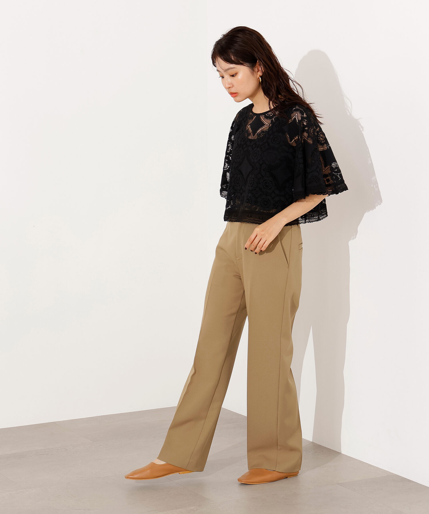  「レースフレアスリーブブラウス」|シャツ・ブラウス|