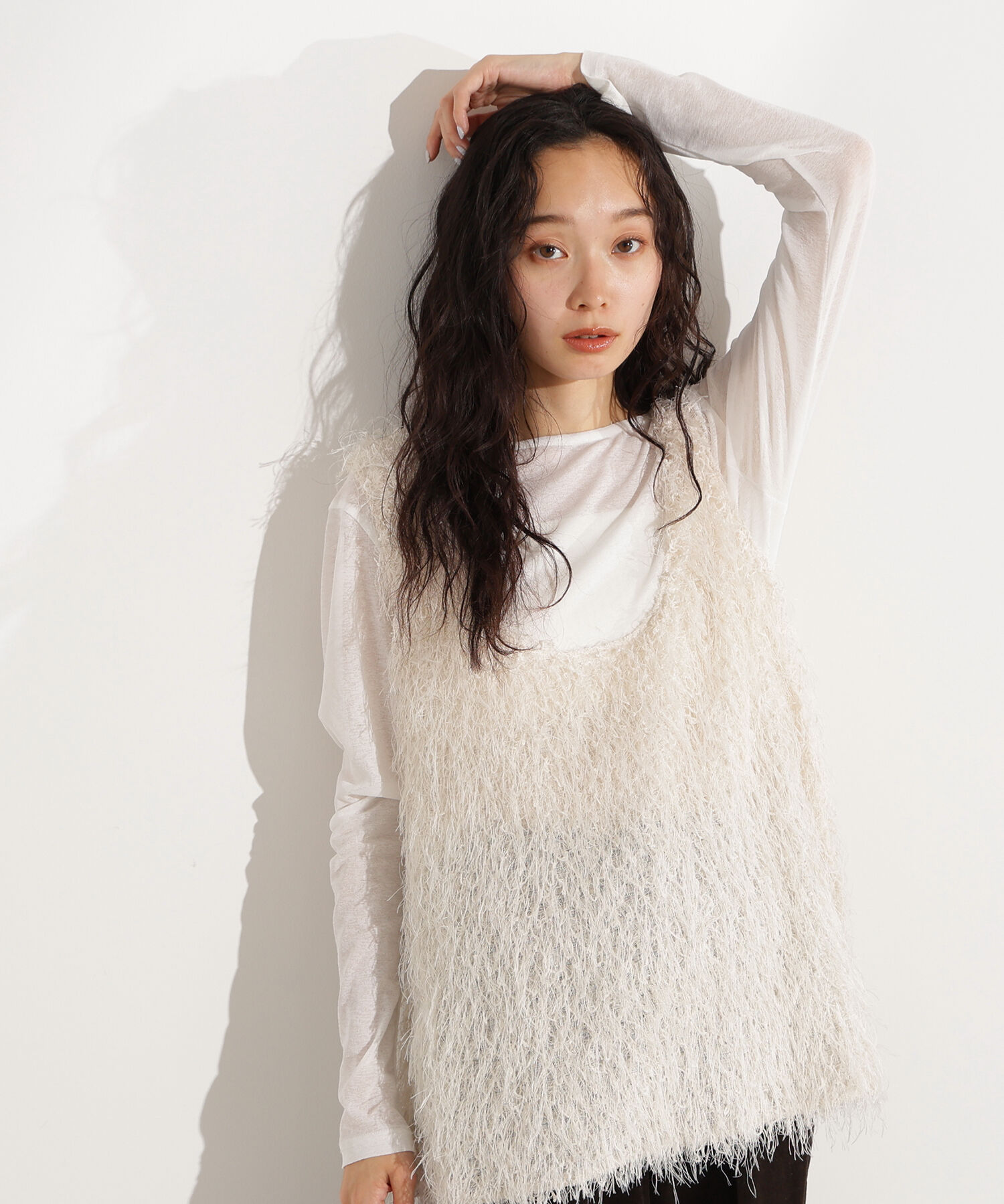  「フリンジベスト」|Tシャツ・カットソー|オフホワイト1