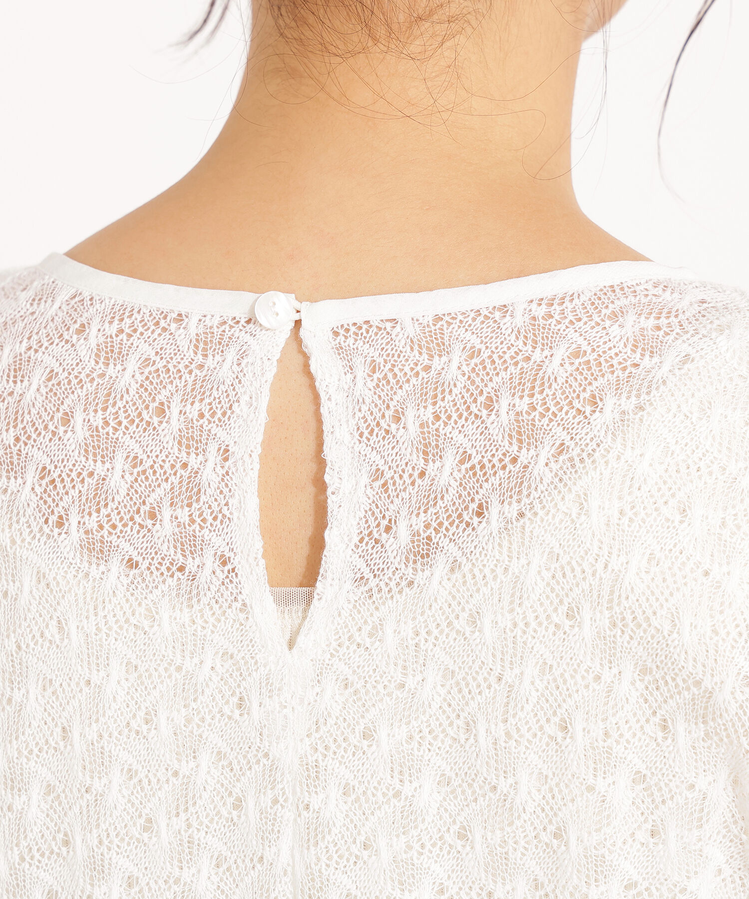  「クルーネックレースカットソー」|Tシャツ・カットソー|