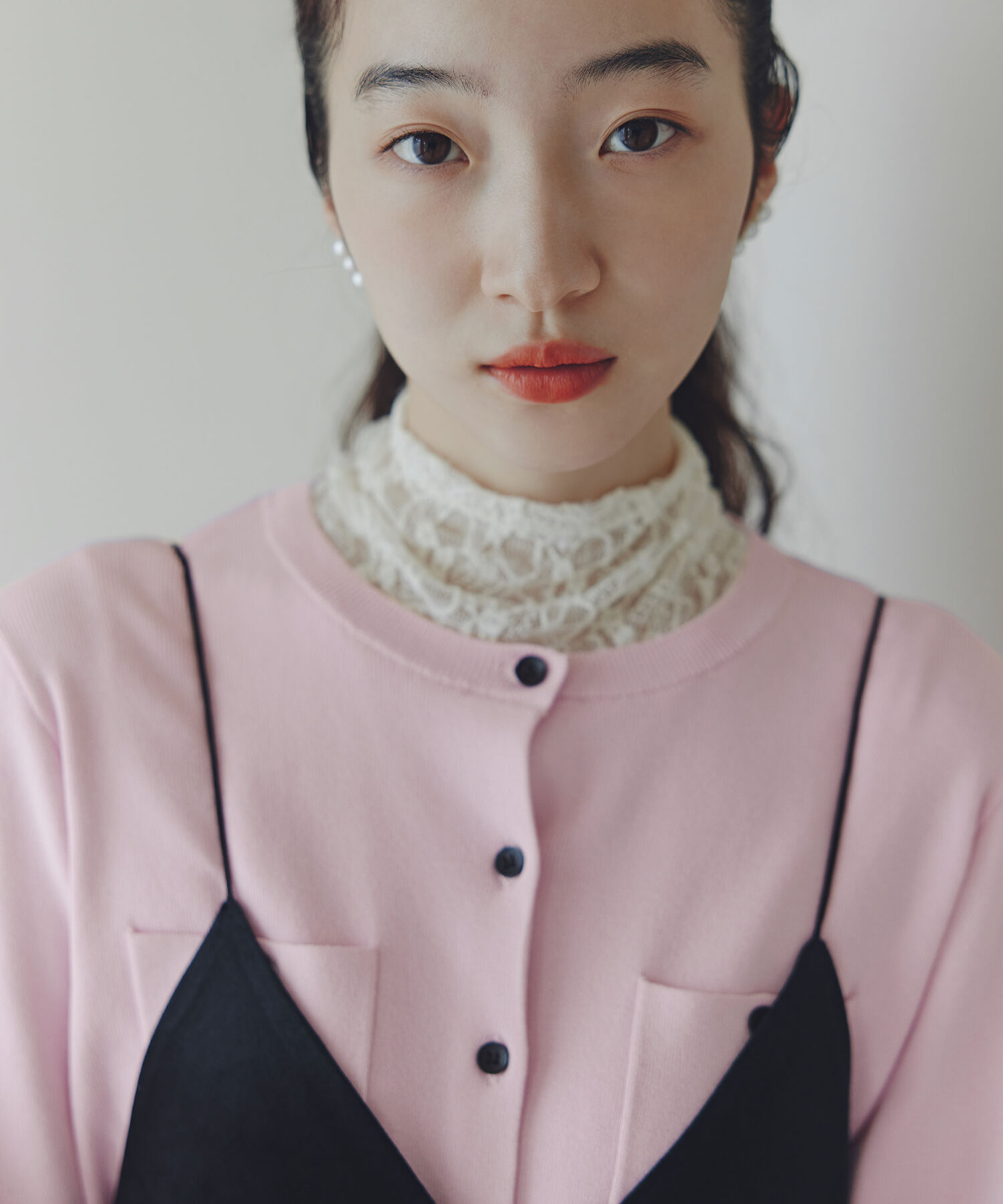  「ベーシックポケットカーディガン」|ニット・セーター|ピンク