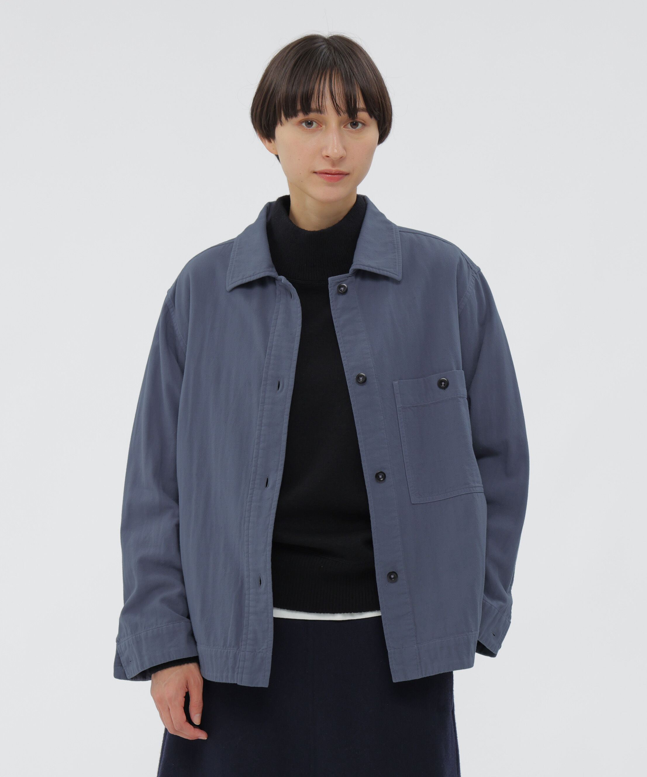 MHL.「GARMENT DYE PLATED ORGANIC COTTON SHIRT」|シャツ・ブラウス|MID BLUE3