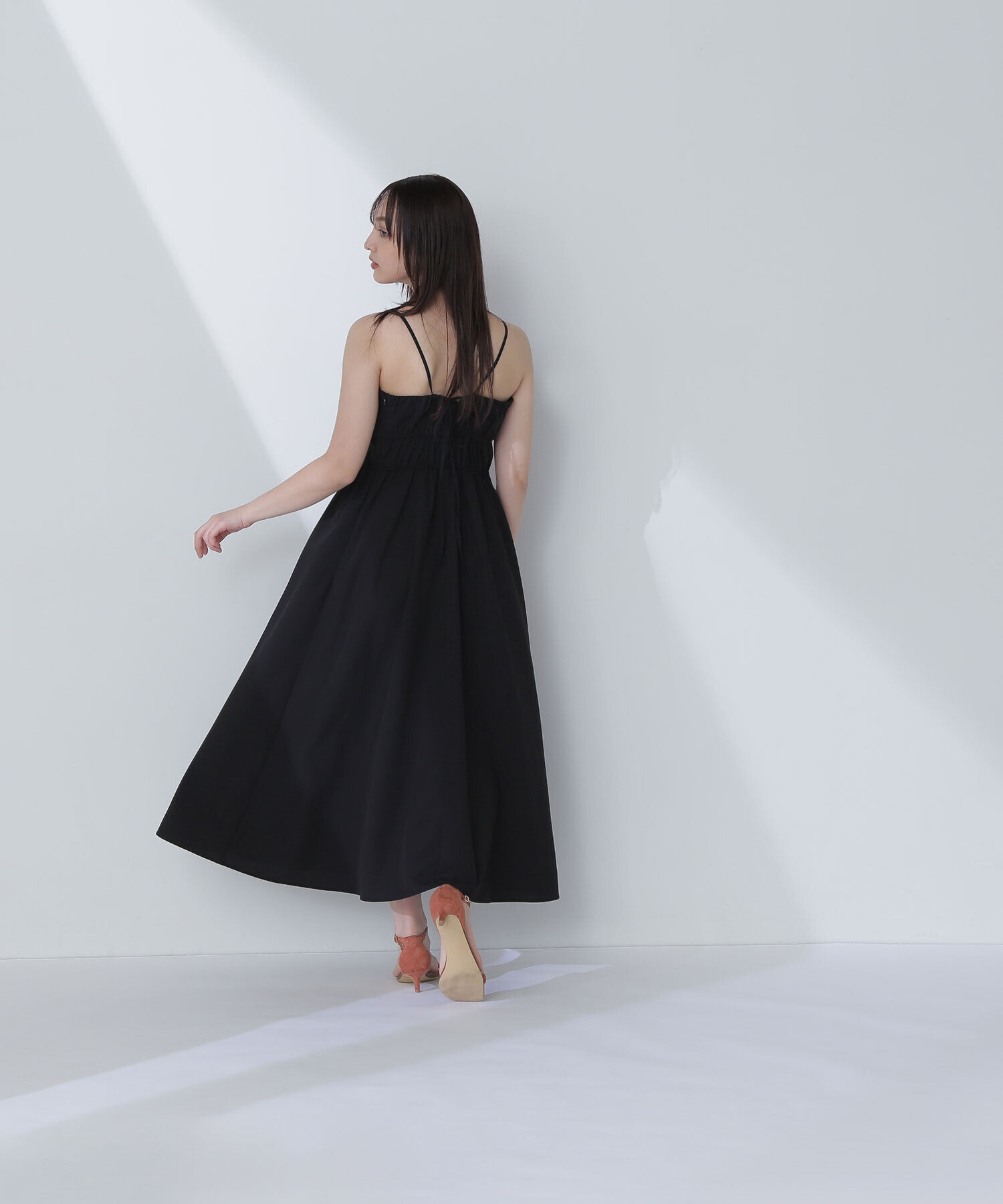  「ギャザーデザインキャミワンピース」|ワンピース|