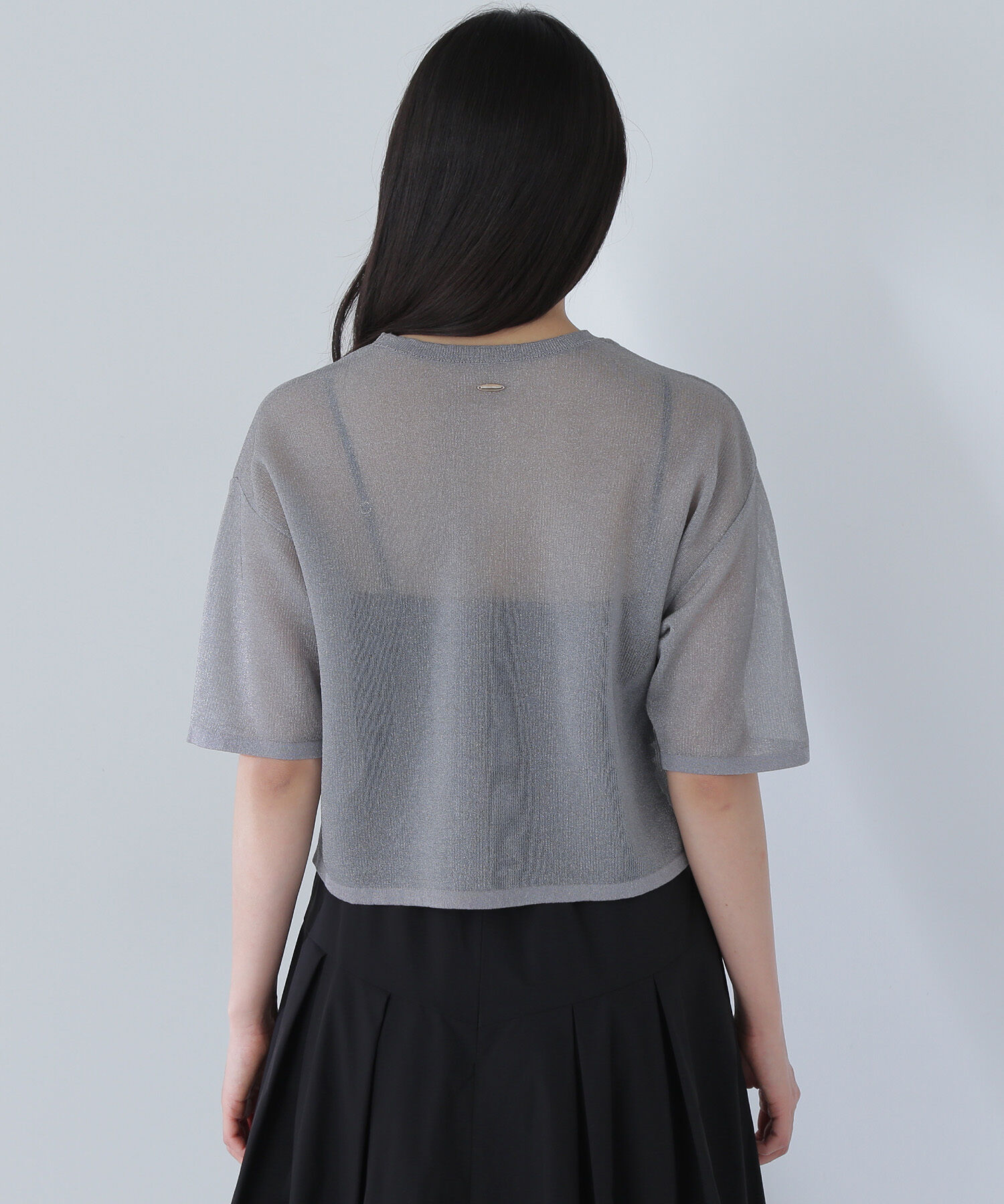  「クロップドシアーニットTシャツ」|ニット・セーター|