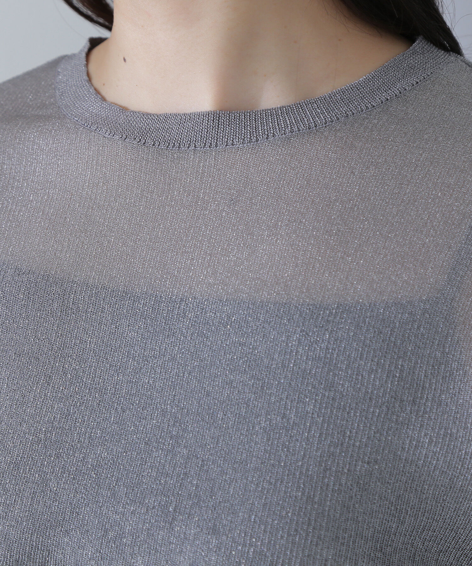  「クロップドシアーニットTシャツ」|ニット・セーター|