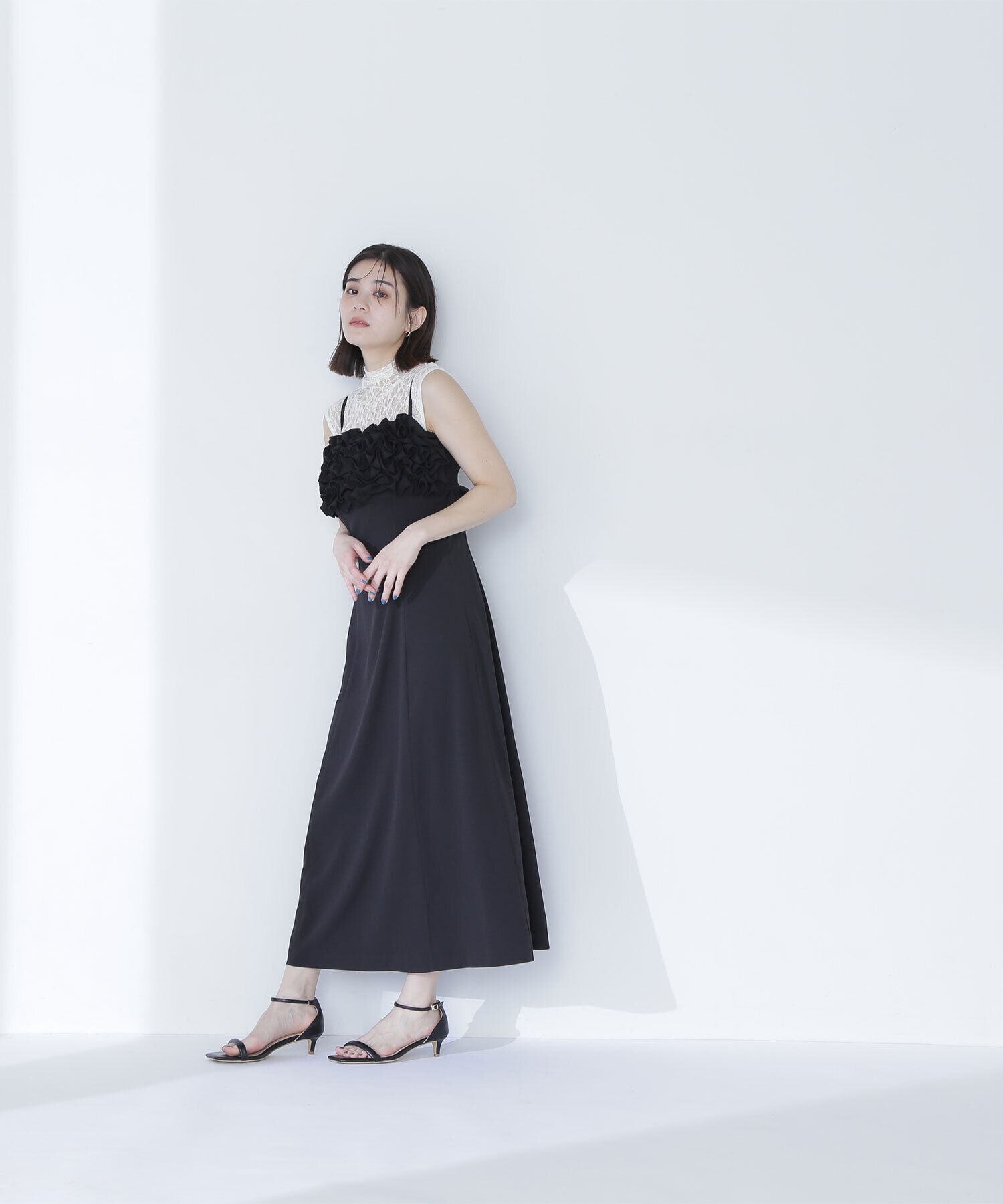  「フロントフリルキャミワンピース」|ワンピース|