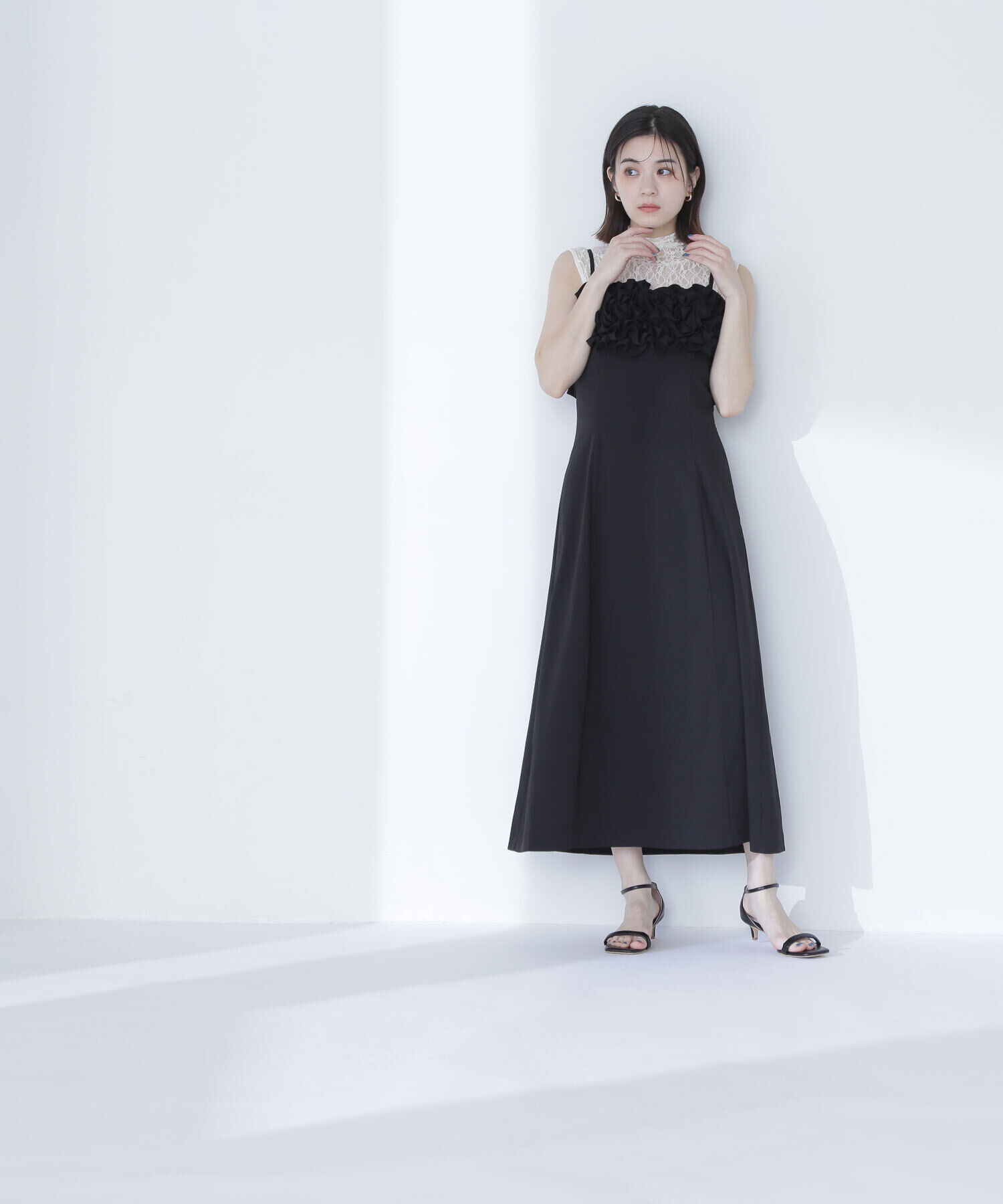  「フロントフリルキャミワンピース」|ワンピース|