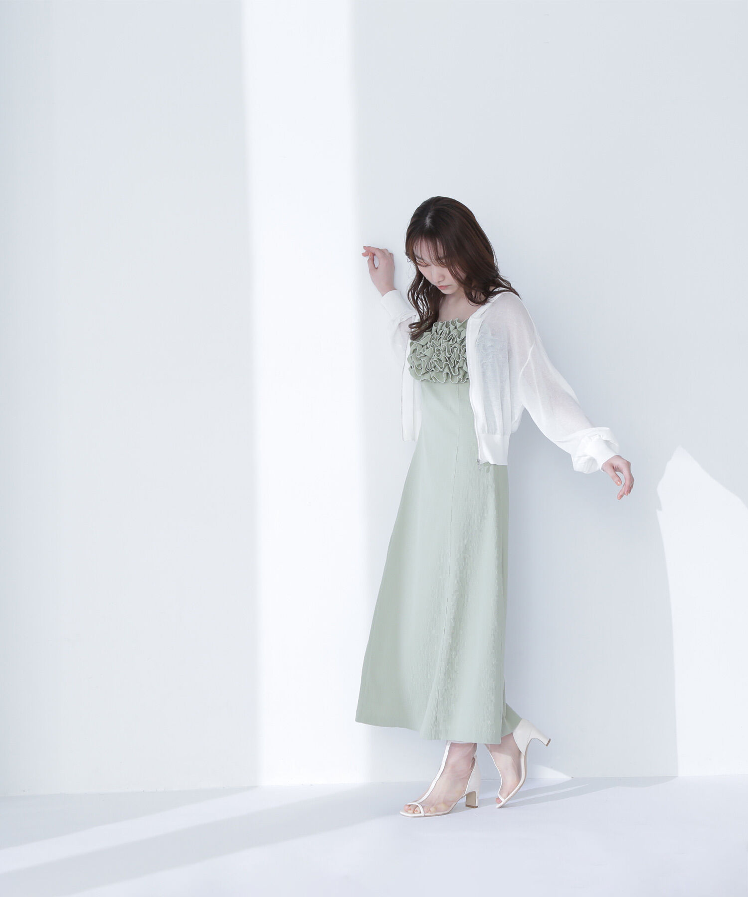  「フロントフリルキャミワンピース」|ワンピース|