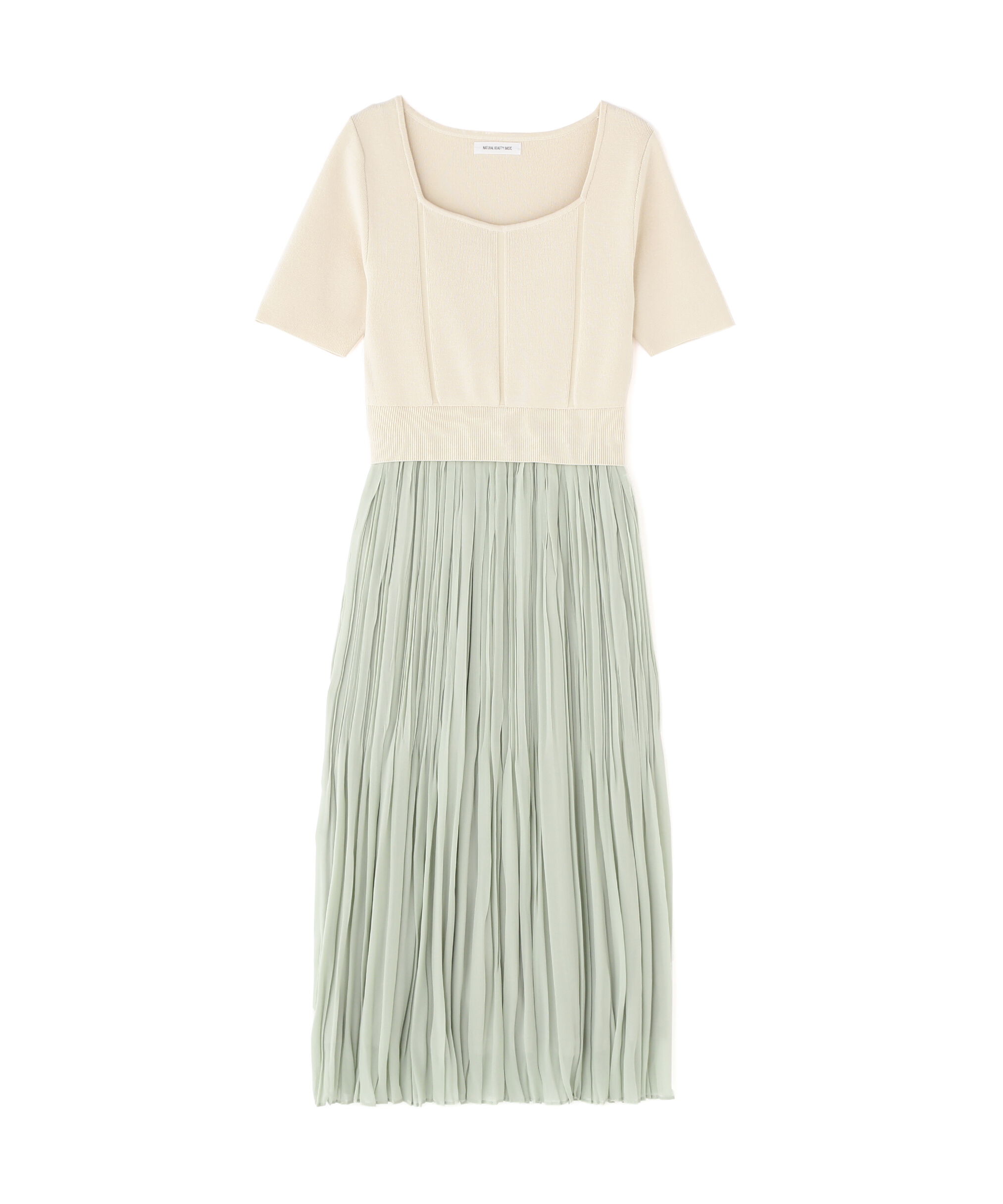  「コルセットライクドッキングニットワンピース」|ワンピース|