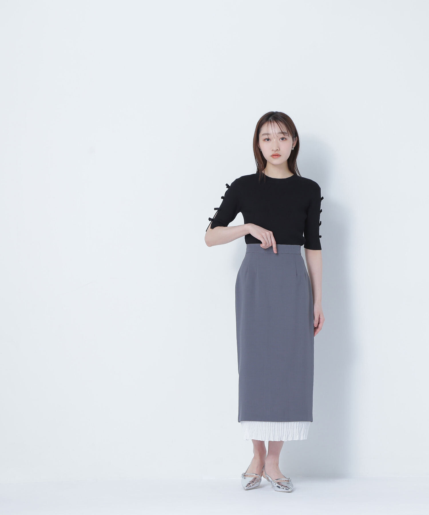  「リボンスリーブニット」|ニット・セーター|