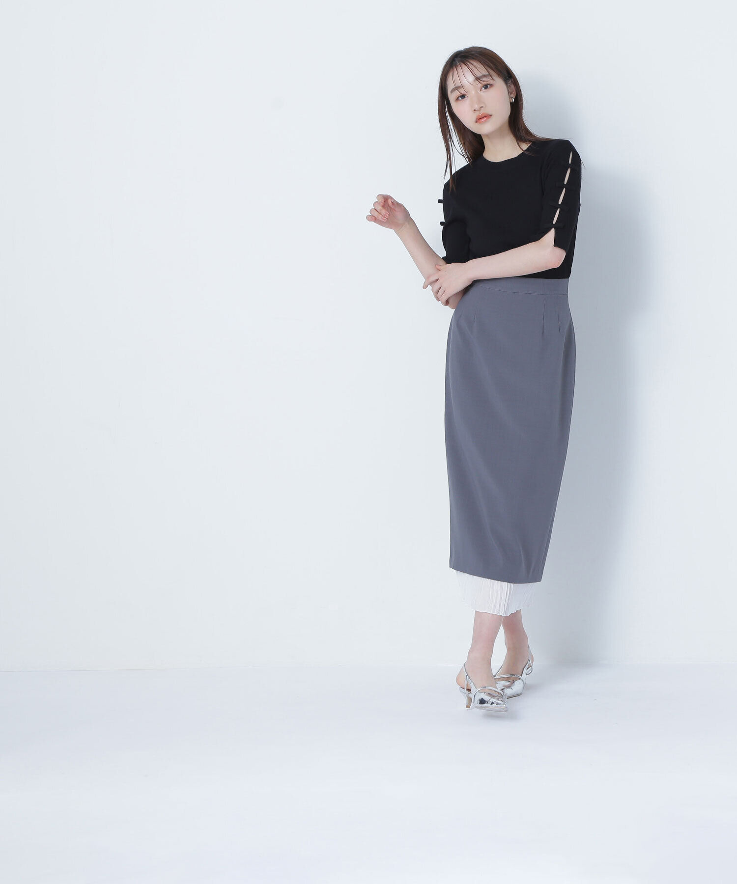  「リボンスリーブニット」|ニット・セーター|