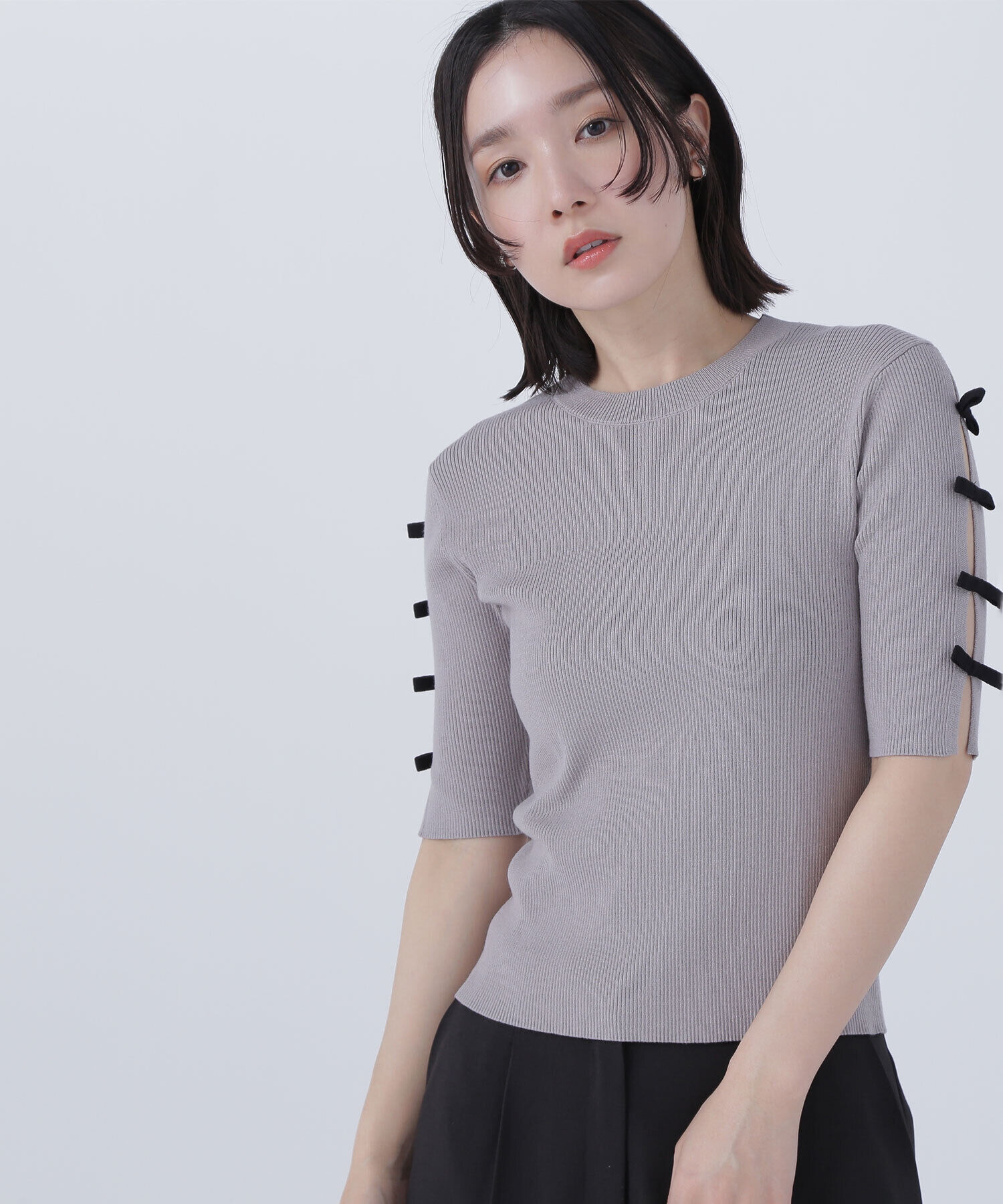  「リボンスリーブニット」|ニット・セーター|