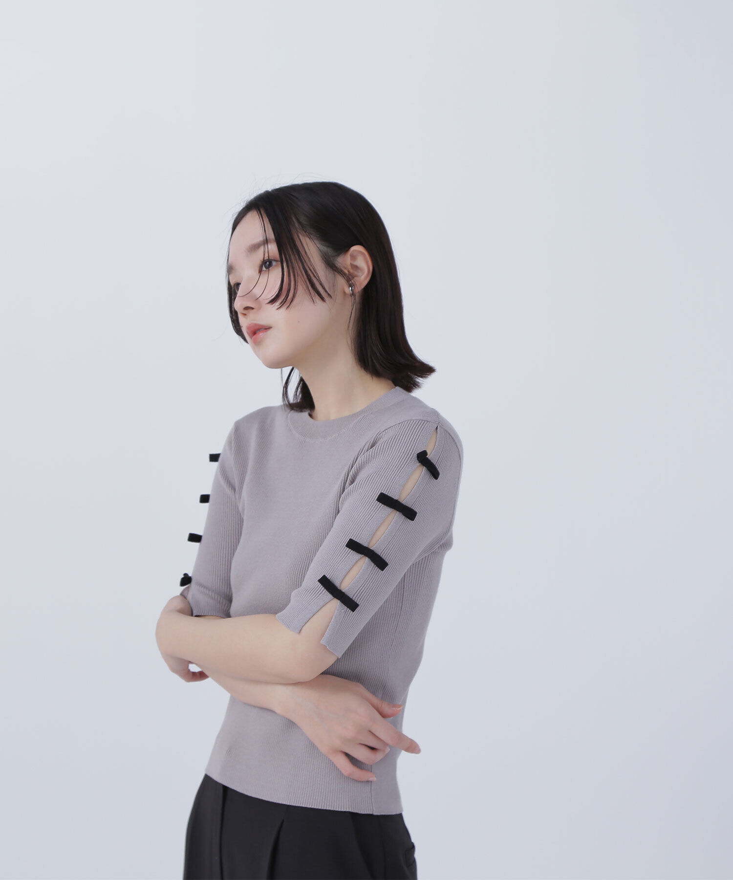  「リボンスリーブニット」|ニット・セーター|