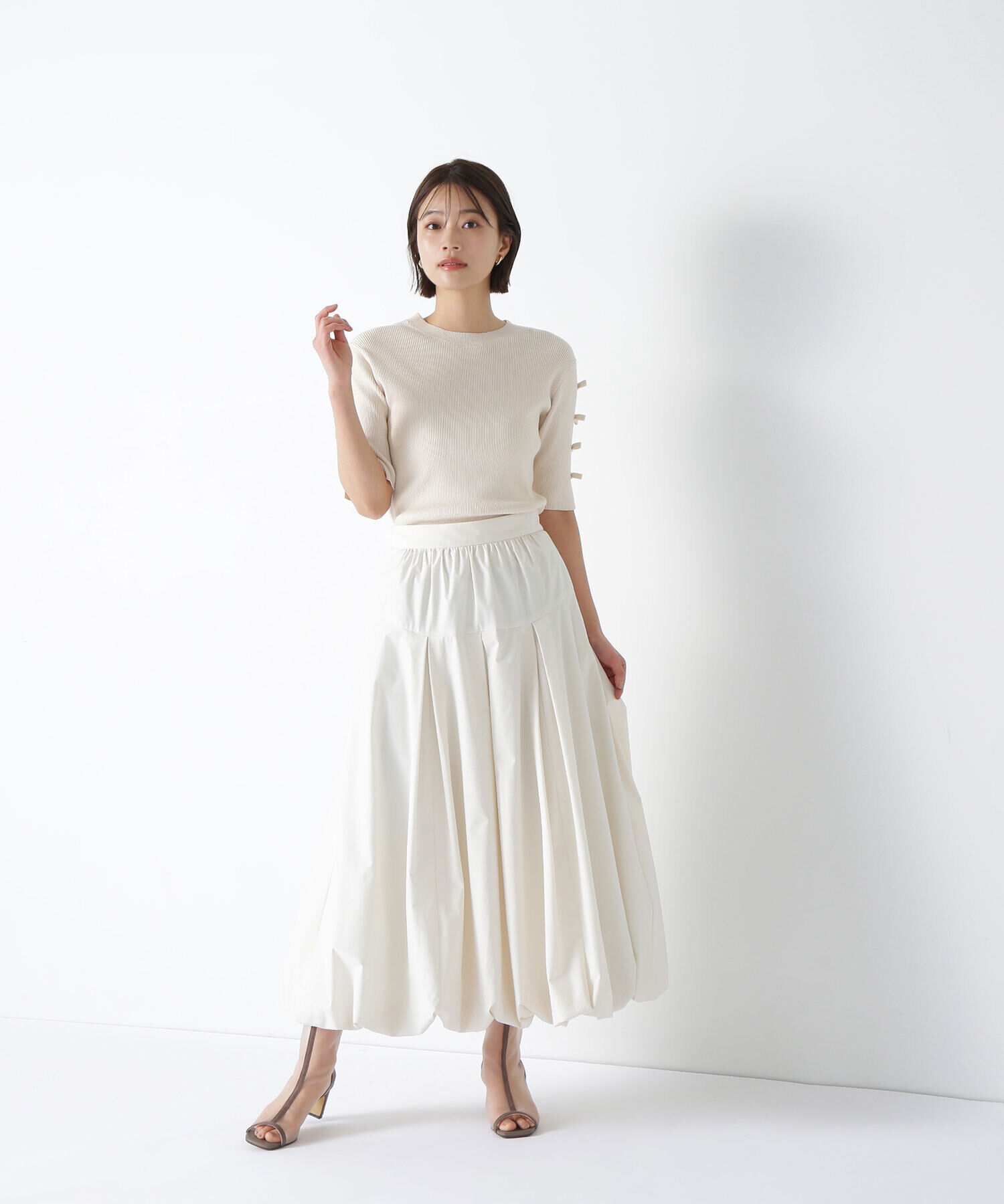  「リボンスリーブニット」|ニット・セーター|