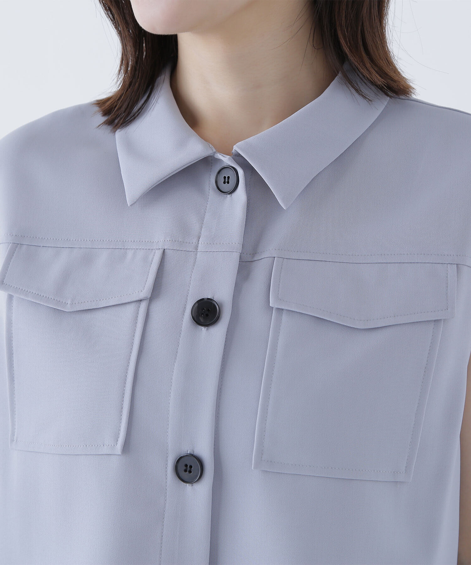  「クロップドポケットシャツ＆オールインワン」|ワンピース|