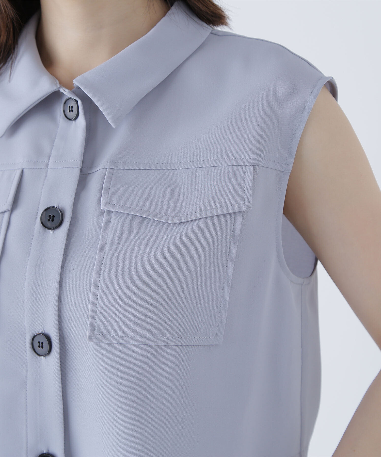  「クロップドポケットシャツ＆オールインワン」|ワンピース|