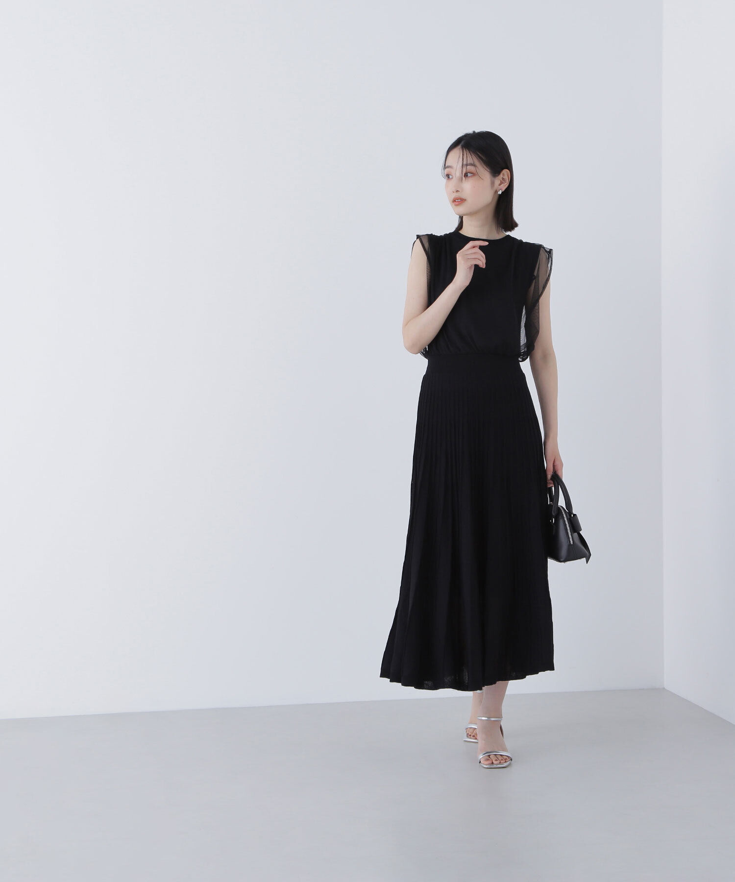  「チュールドッキングニットワンピース」|ワンピース|