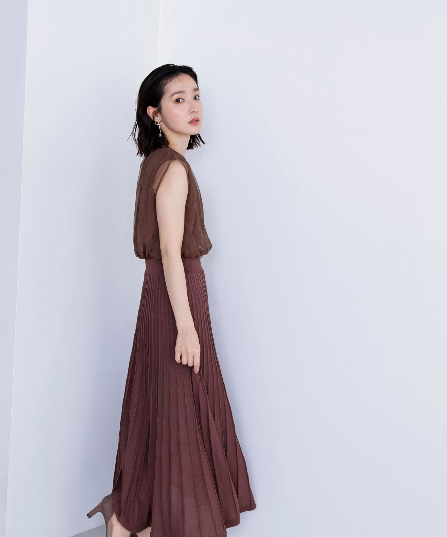  「チュールドッキングニットワンピース」|ワンピース|