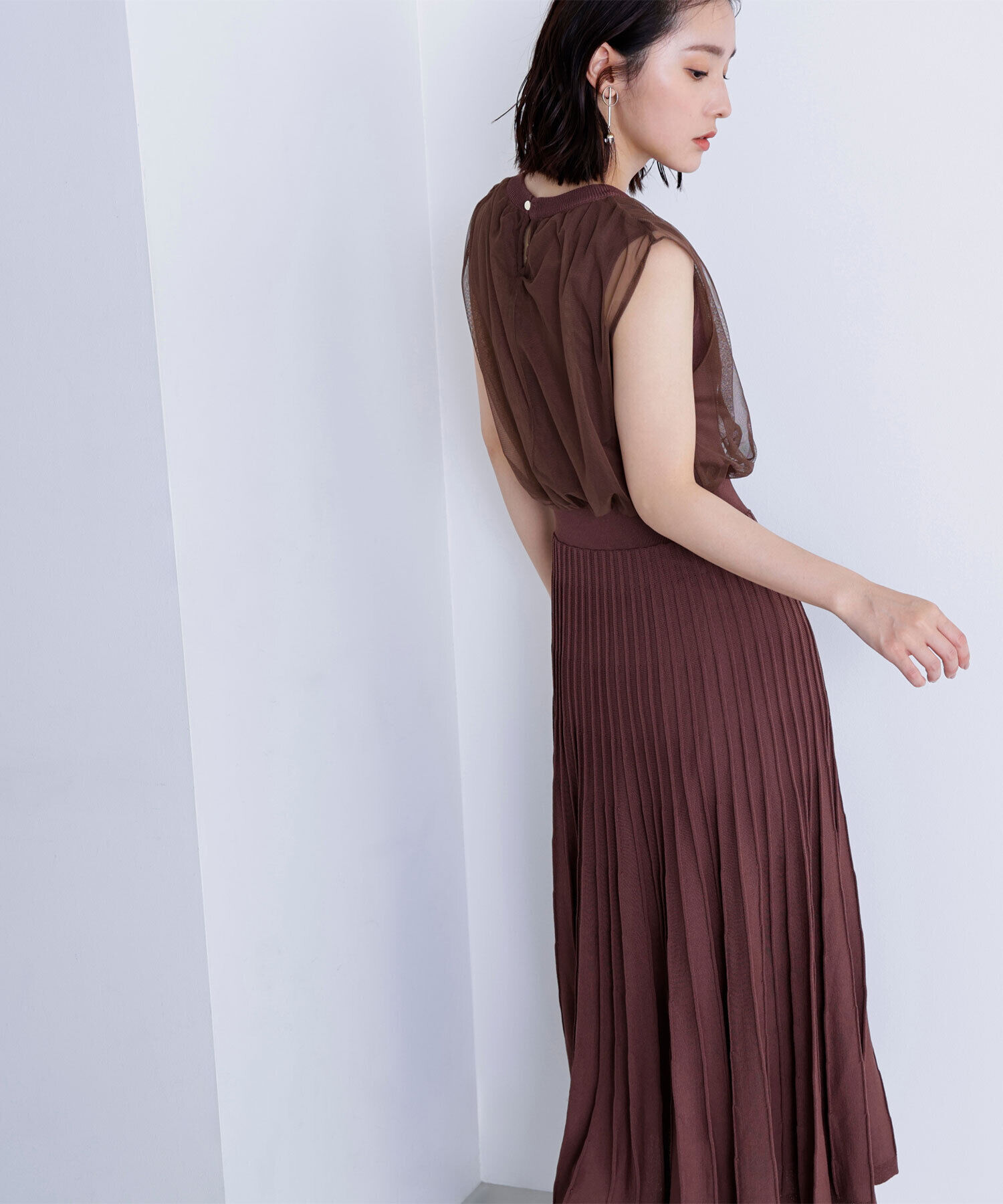  「チュールドッキングニットワンピース」|ワンピース|