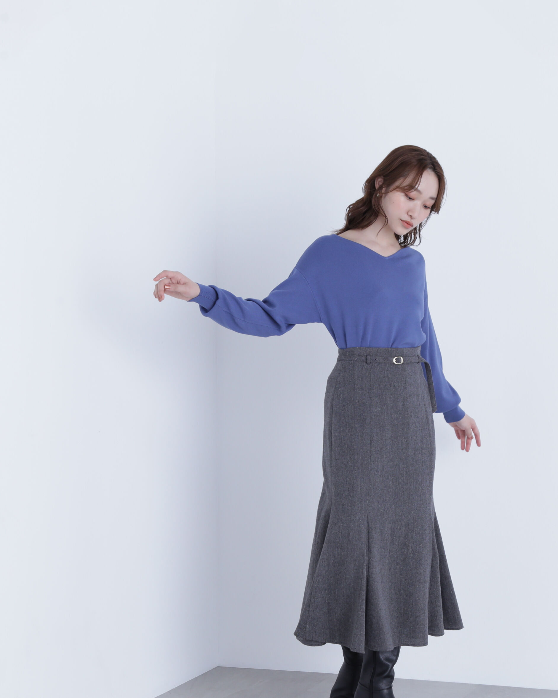  「総針ベーシックシリーズ ニュアンスVネックニット」|ニット・セーター|