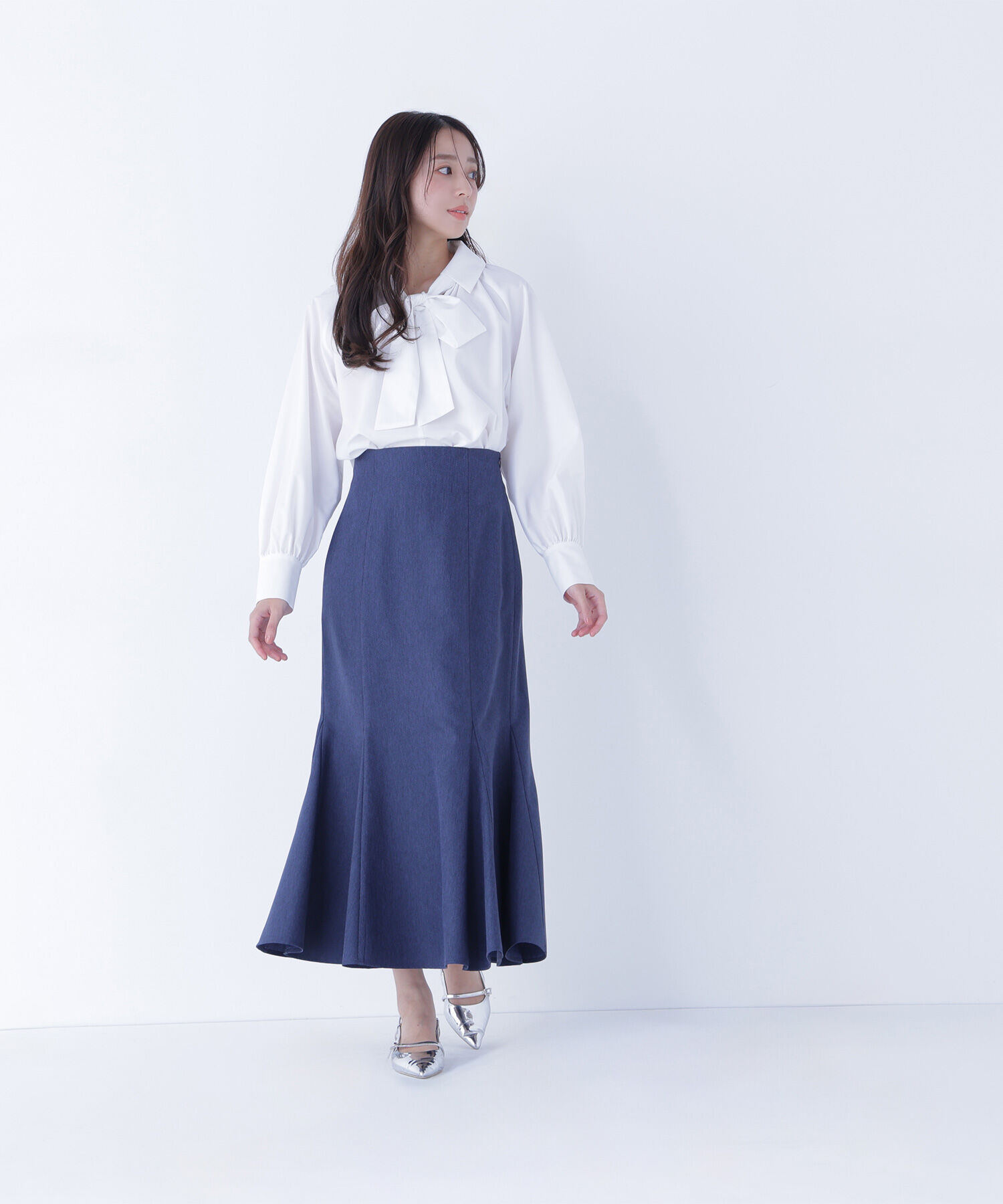  「スキッパーリボンタイブラウス」|シャツ・ブラウス|