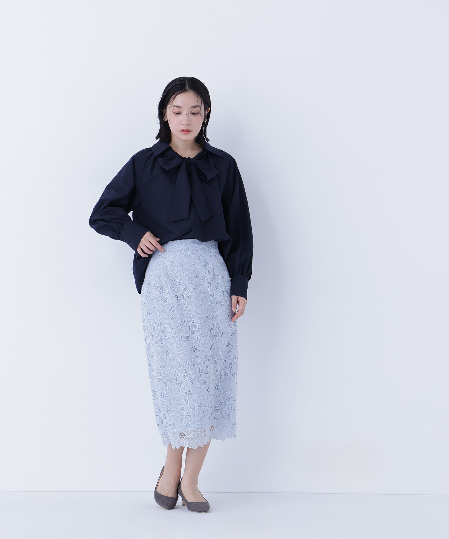  「スキッパーリボンタイブラウス」|シャツ・ブラウス|