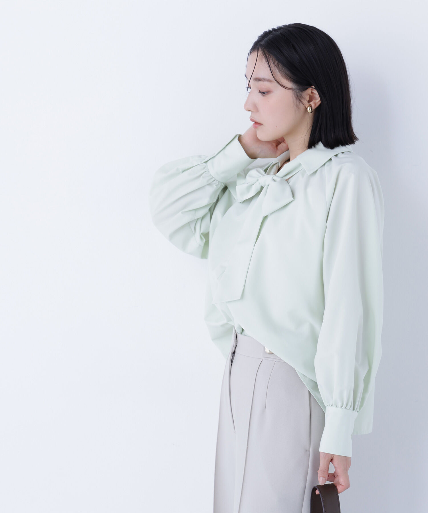  「スキッパーリボンタイブラウス」|シャツ・ブラウス|