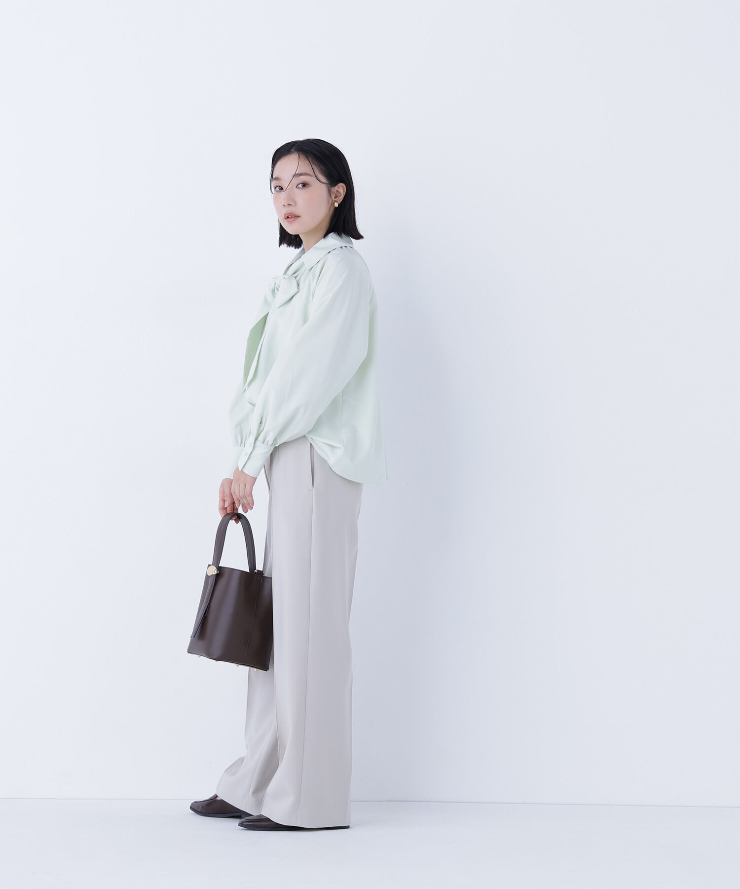  「スキッパーリボンタイブラウス」|シャツ・ブラウス|