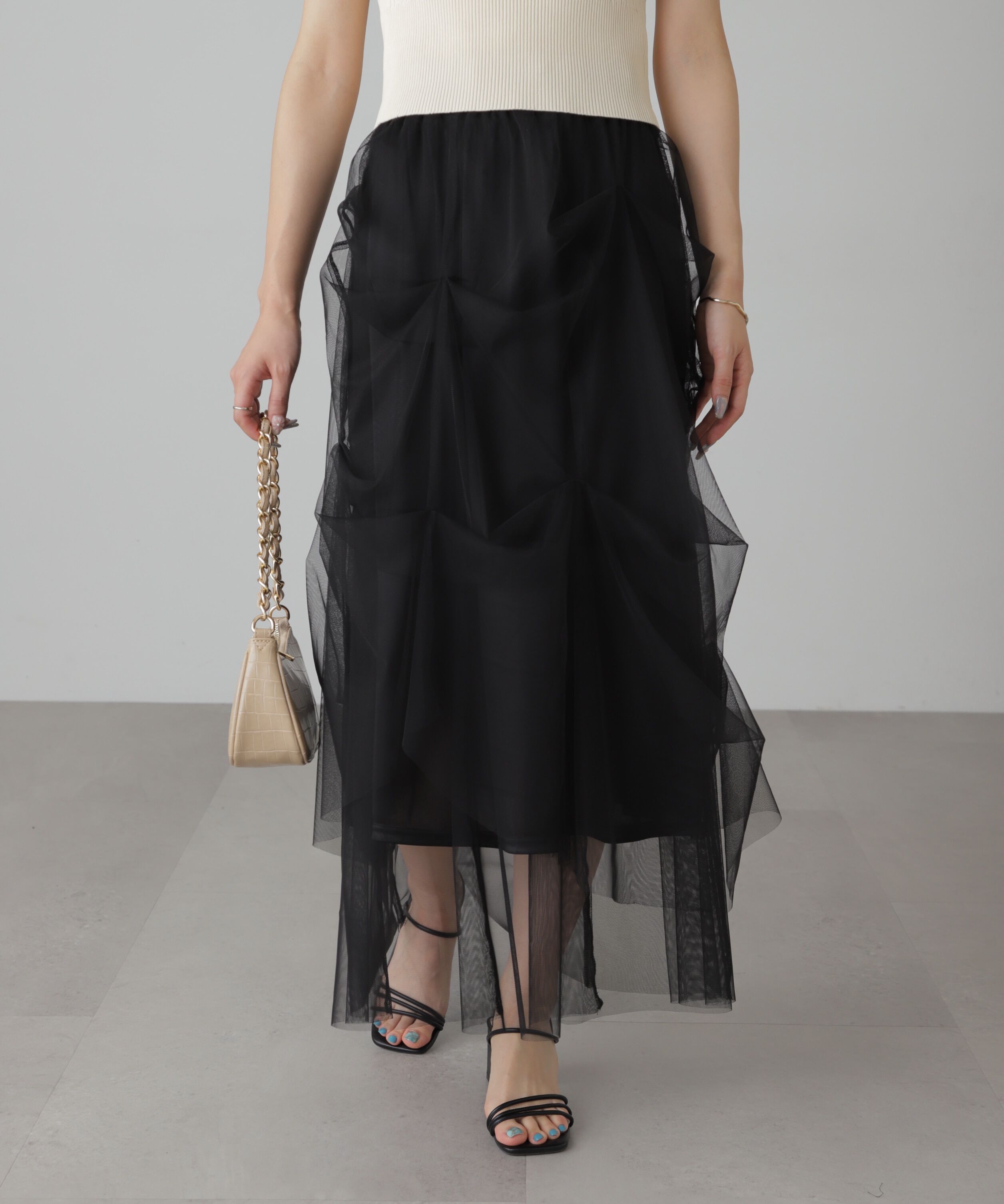  「チュールイレギュラータックスカート」|スカート|