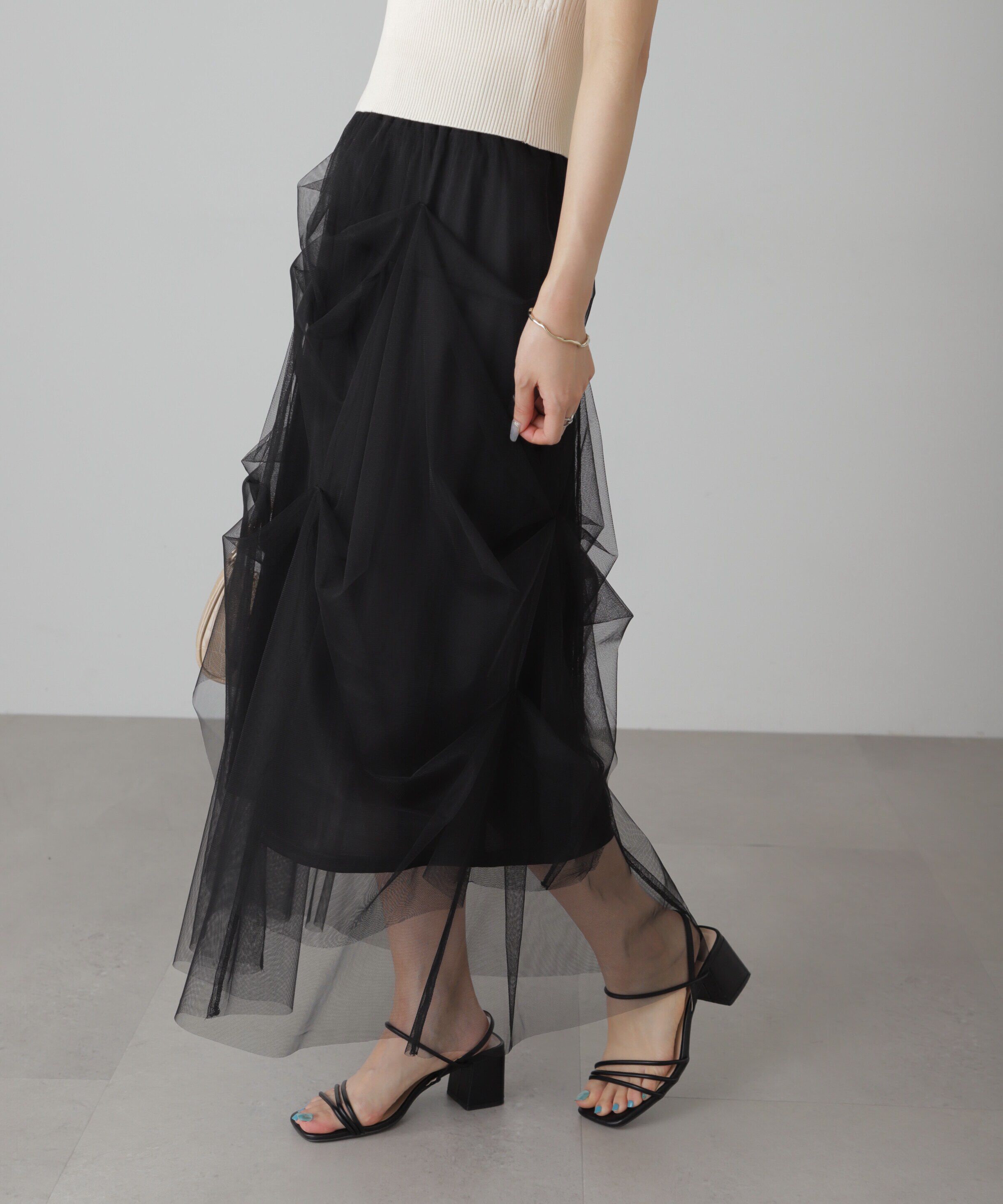 「チュールイレギュラータックスカート」|スカート|