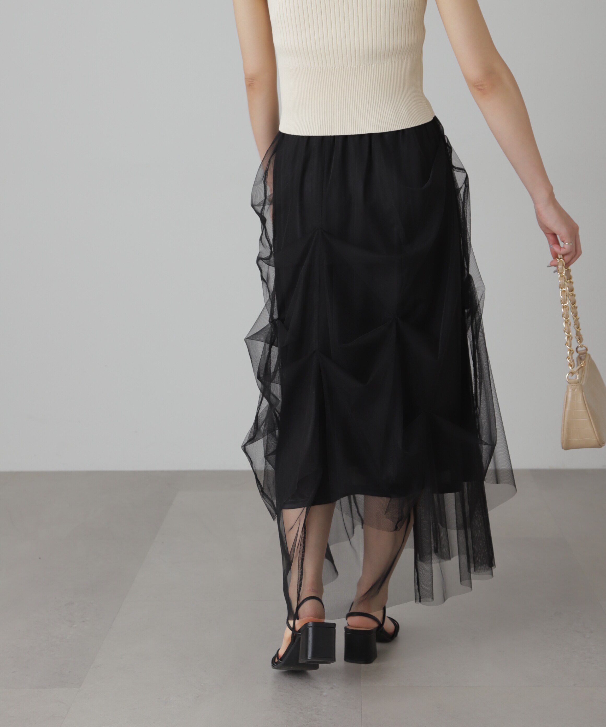  「チュールイレギュラータックスカート」|スカート|