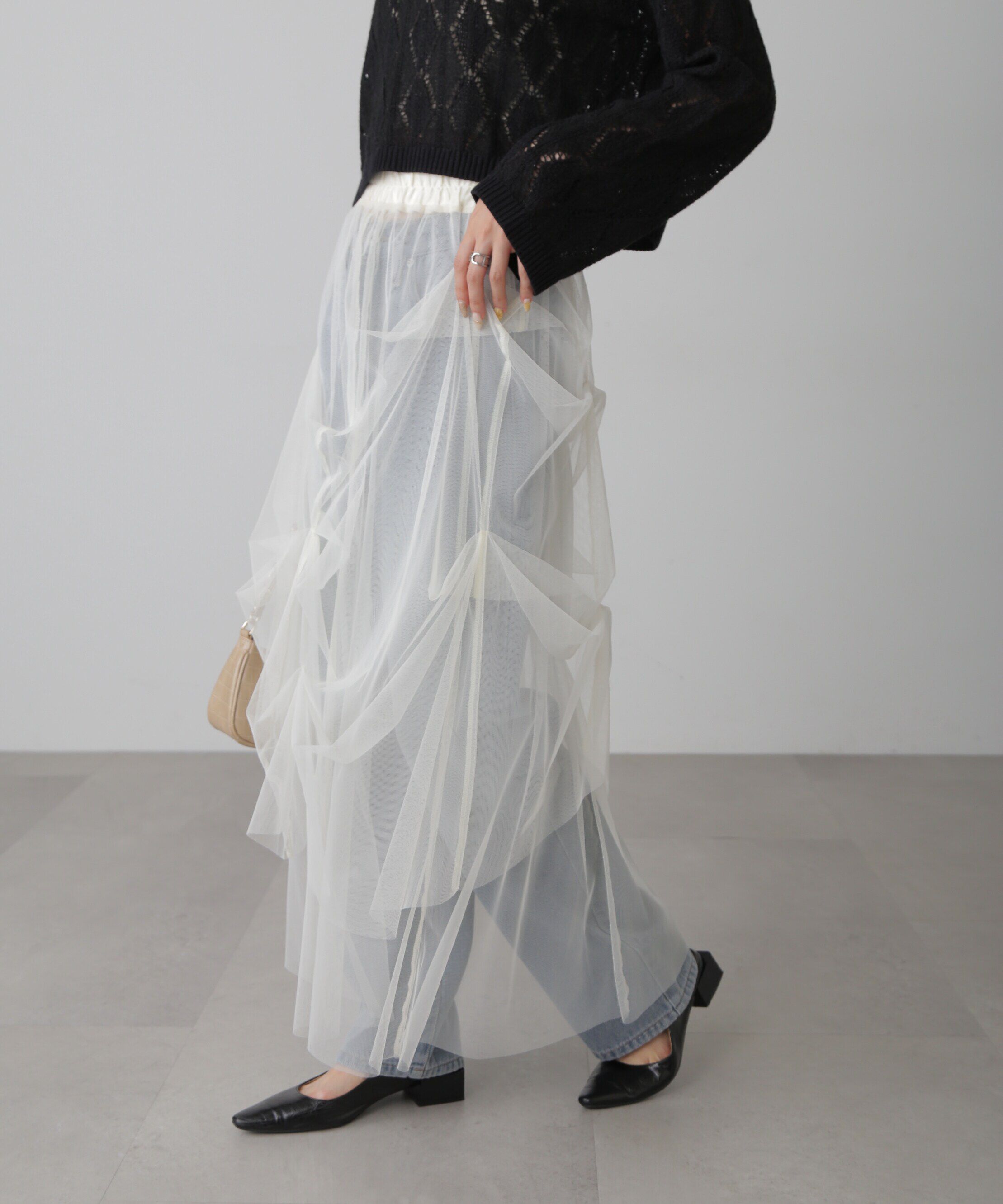  「チュールイレギュラータックスカート」|スカート|オフ