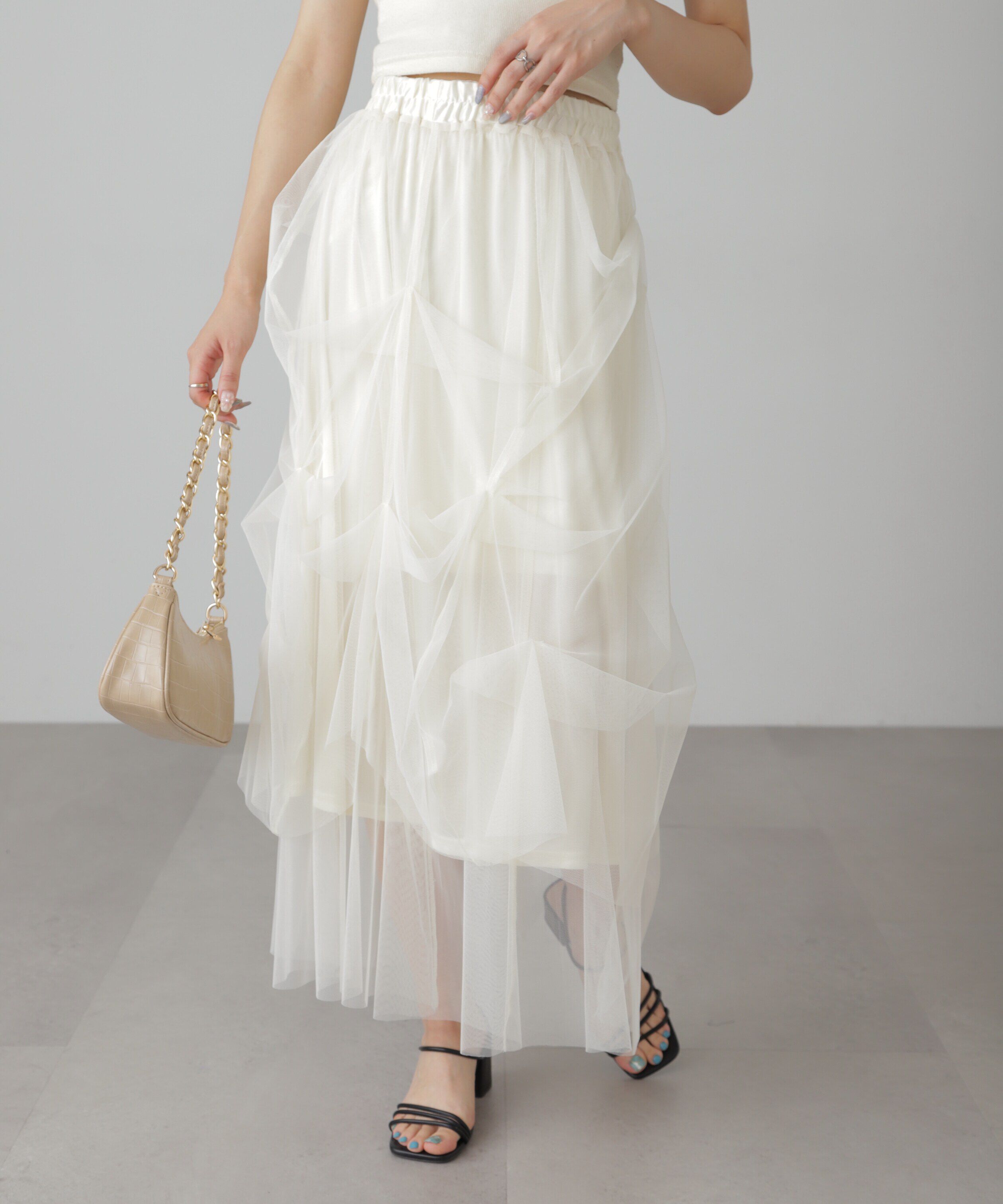  「チュールイレギュラータックスカート」|スカート|