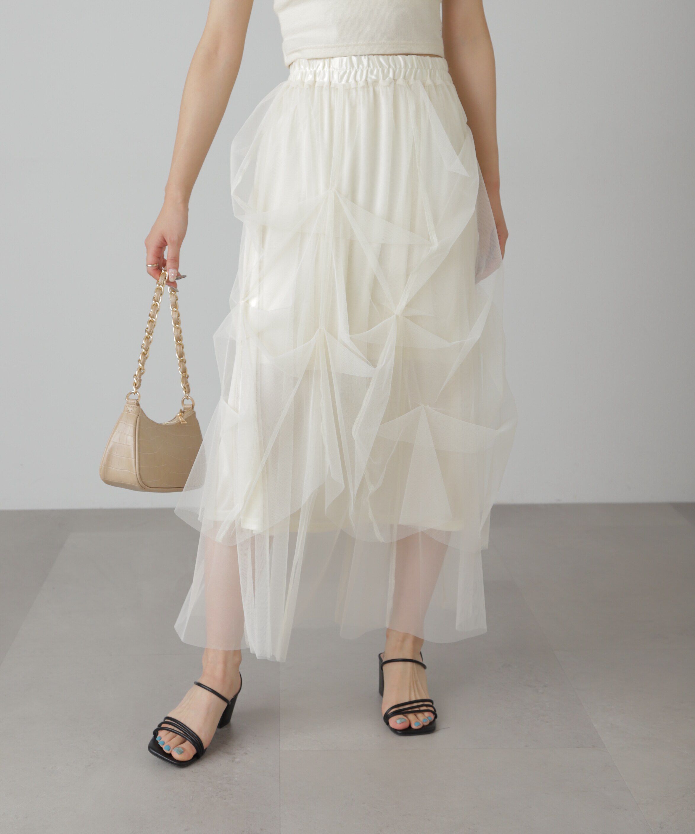  「チュールイレギュラータックスカート」|スカート|