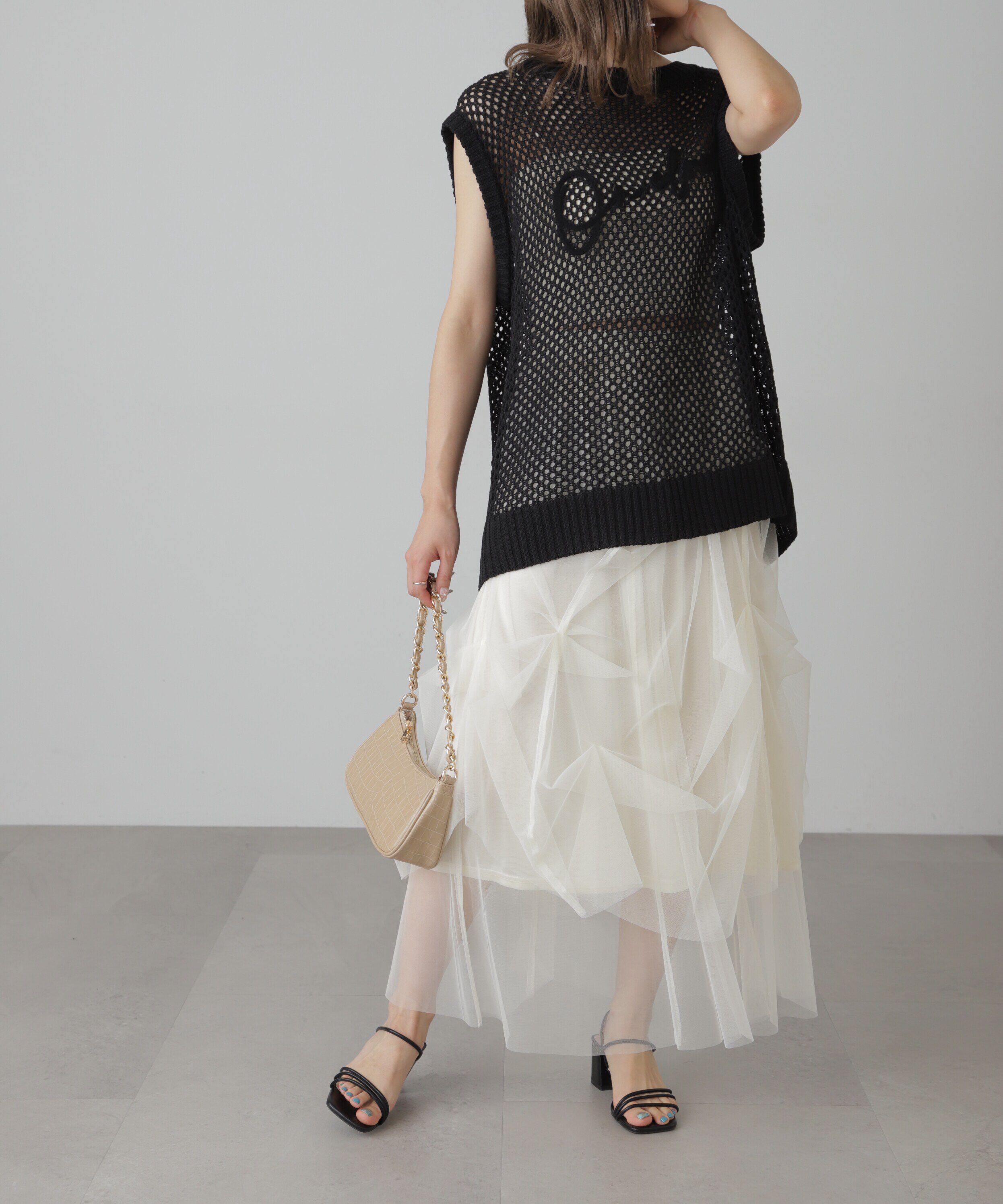  「チュールイレギュラータックスカート」|スカート|
