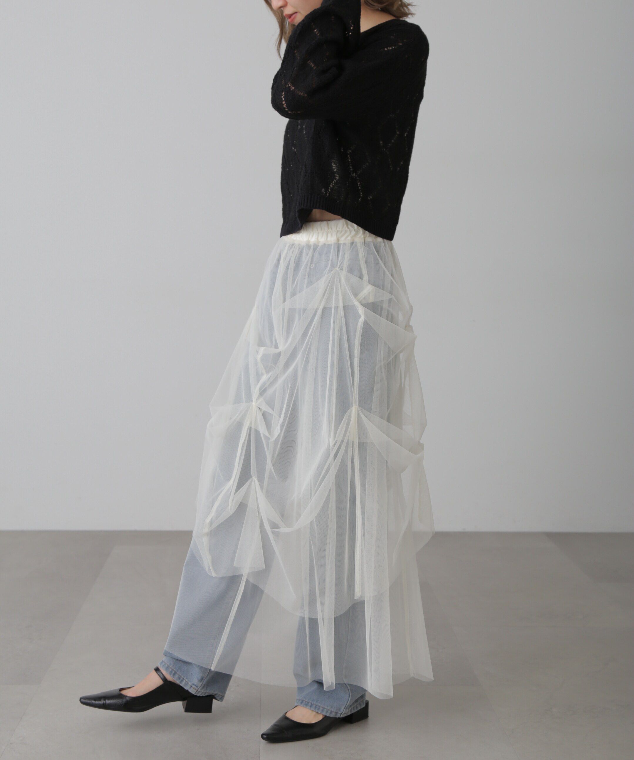  「チュールイレギュラータックスカート」|スカート|