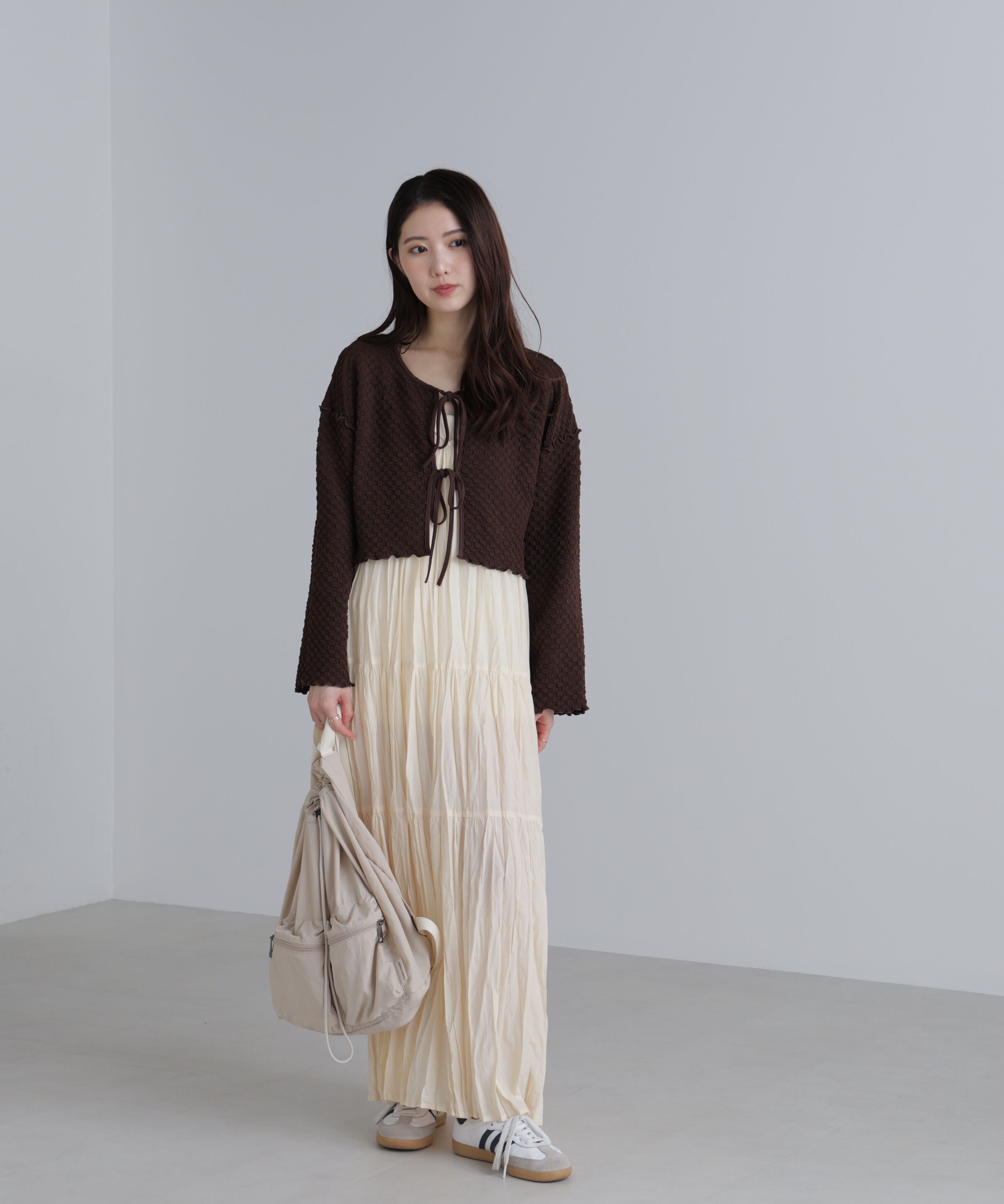  「前後２ＷＡＹぽこぽこリボンカーディガン」|Tシャツ・カットソー|