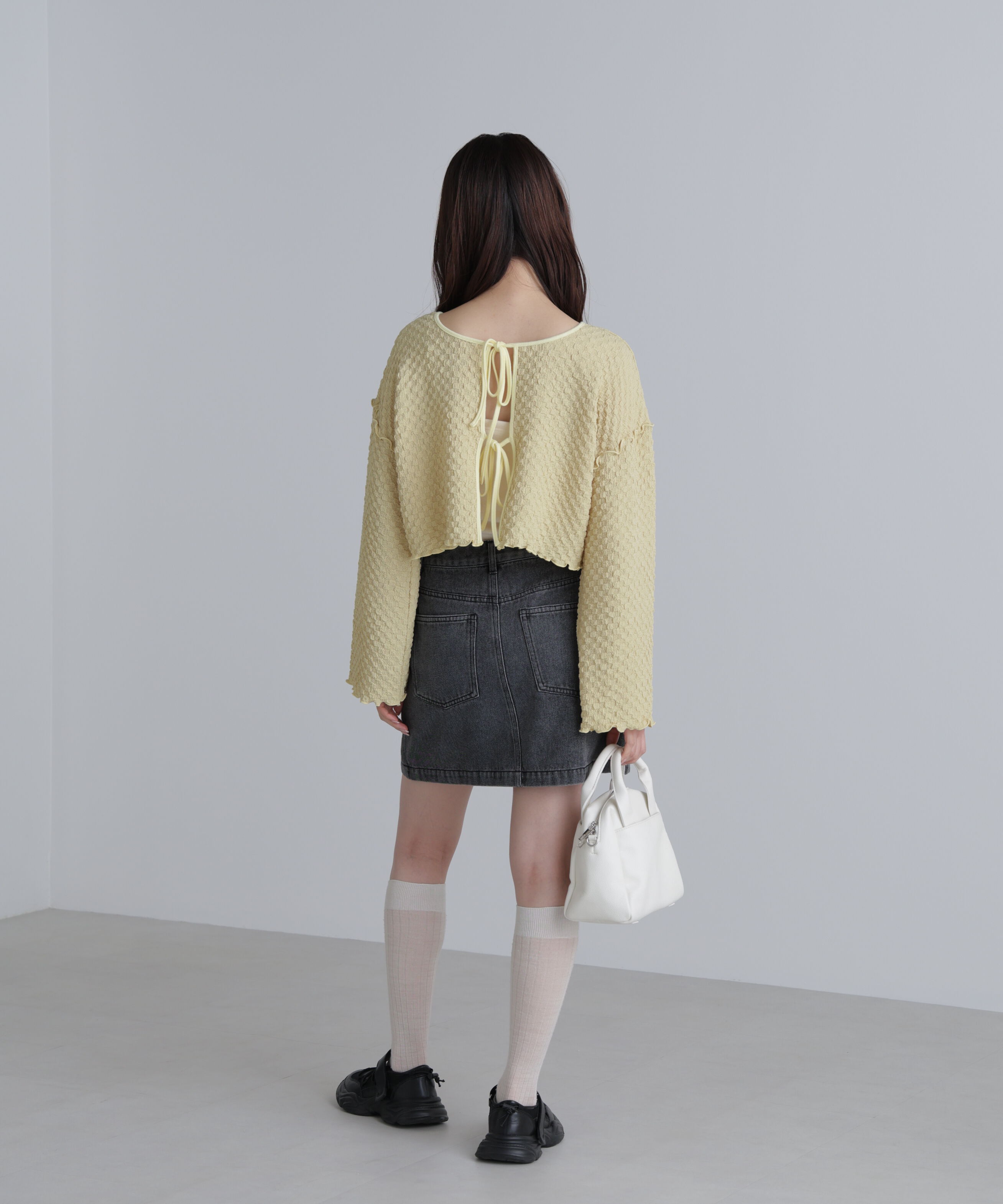  「前後２ＷＡＹぽこぽこリボンカーディガン」|Tシャツ・カットソー|