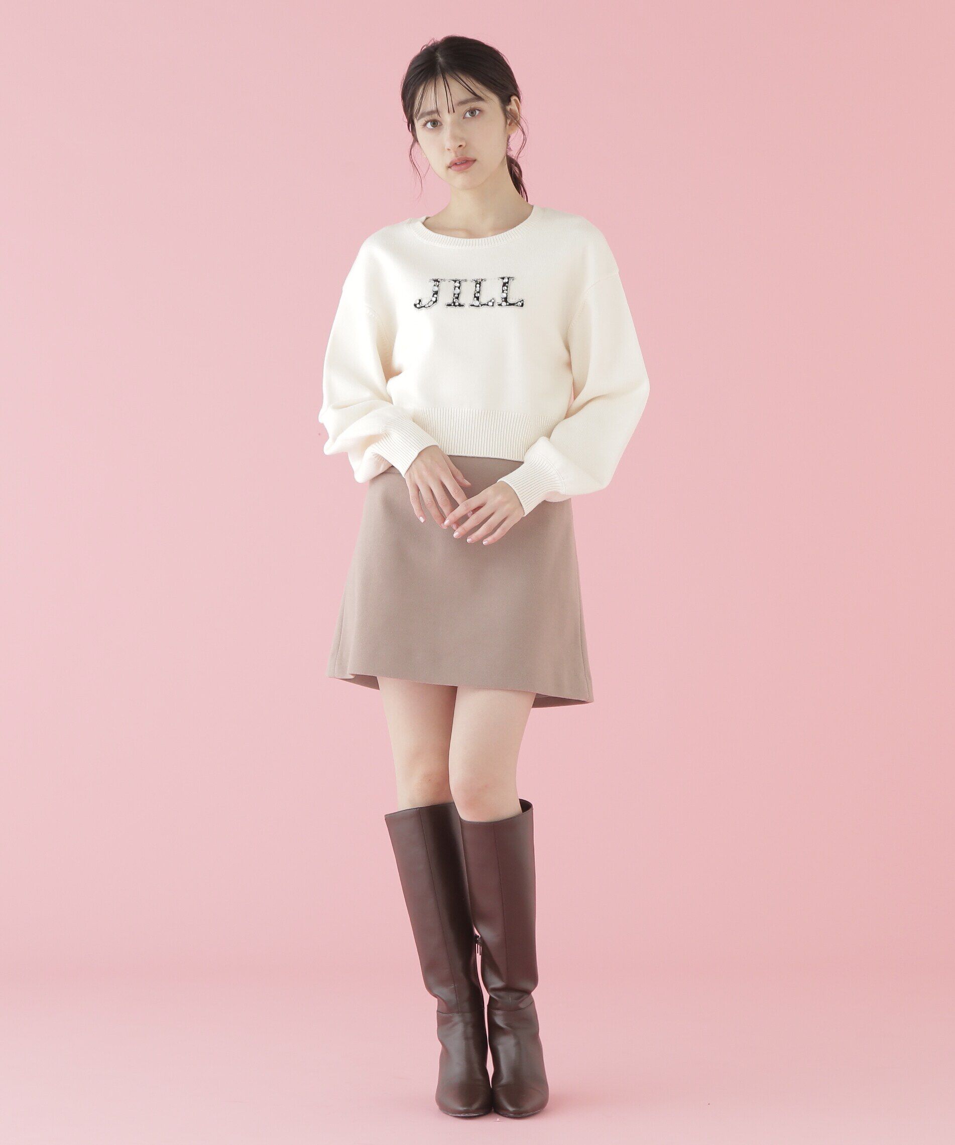  「クリスタルビジューロゴニット」|ニット・セーター|