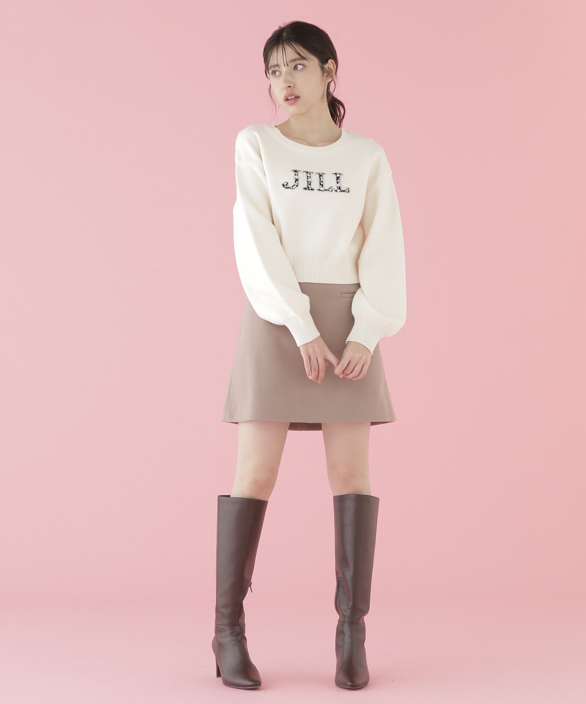  「クリスタルビジューロゴニット」|ニット・セーター|