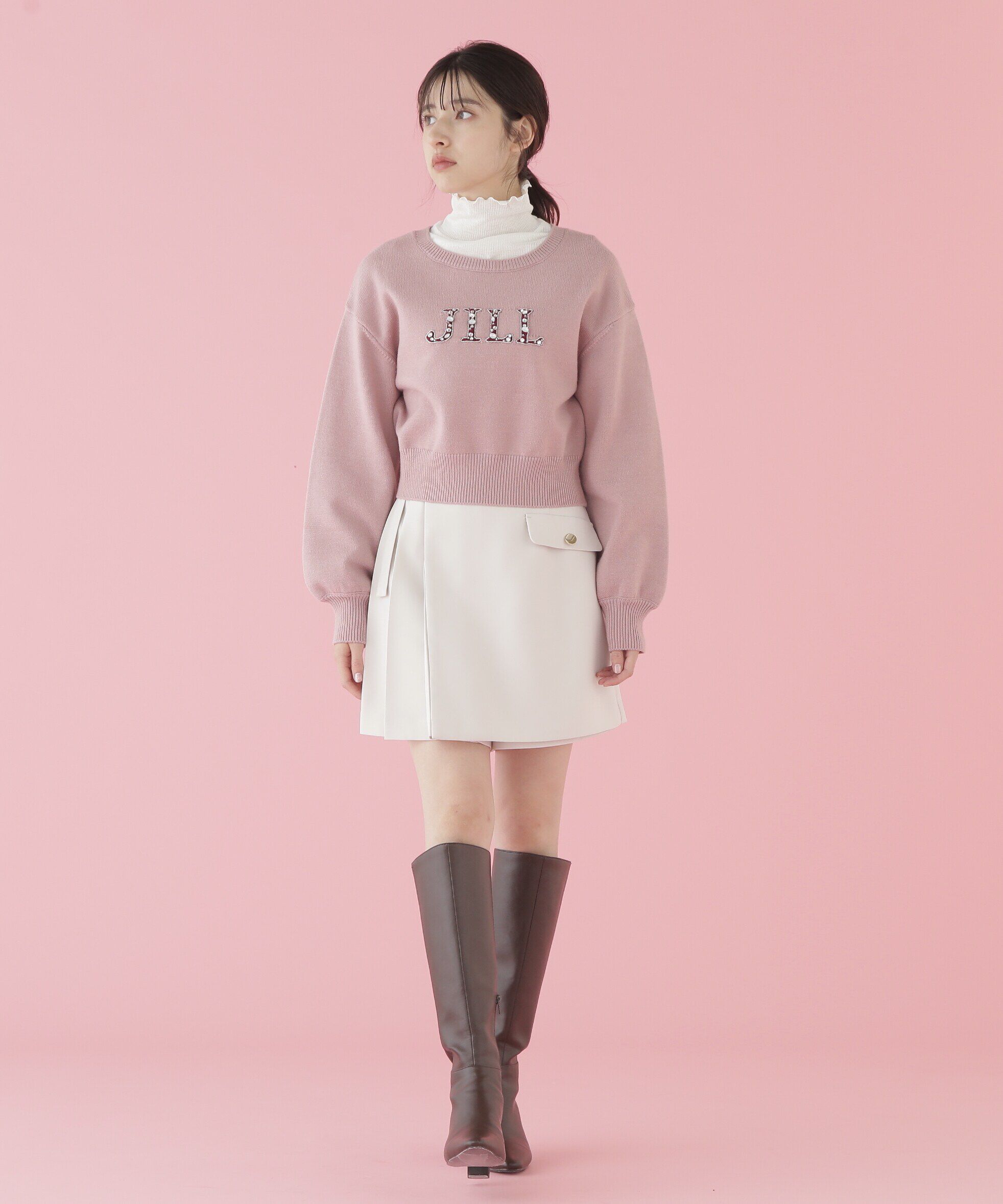  「クリスタルビジューロゴニット」|ニット・セーター|