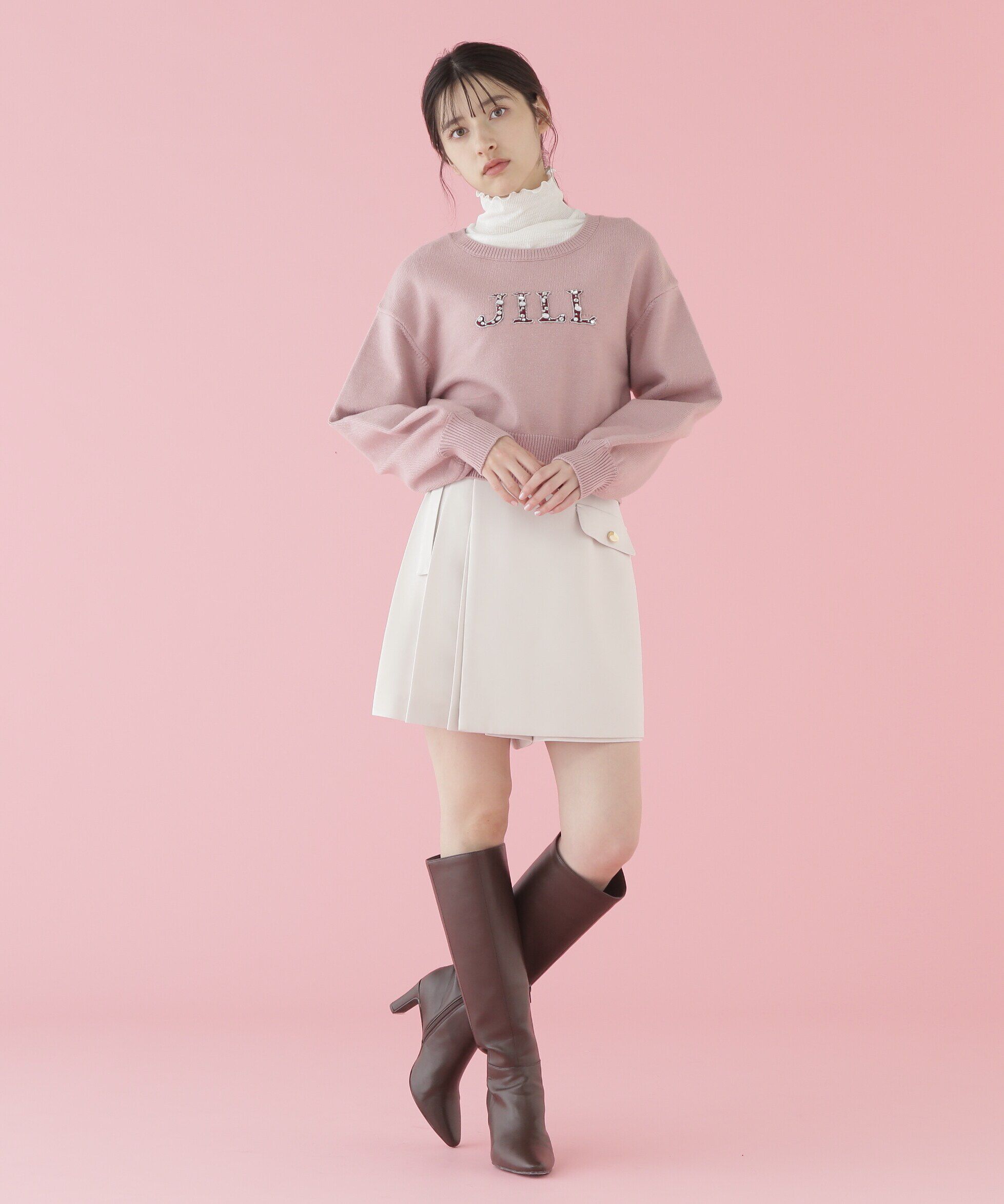  「クリスタルビジューロゴニット」|ニット・セーター|