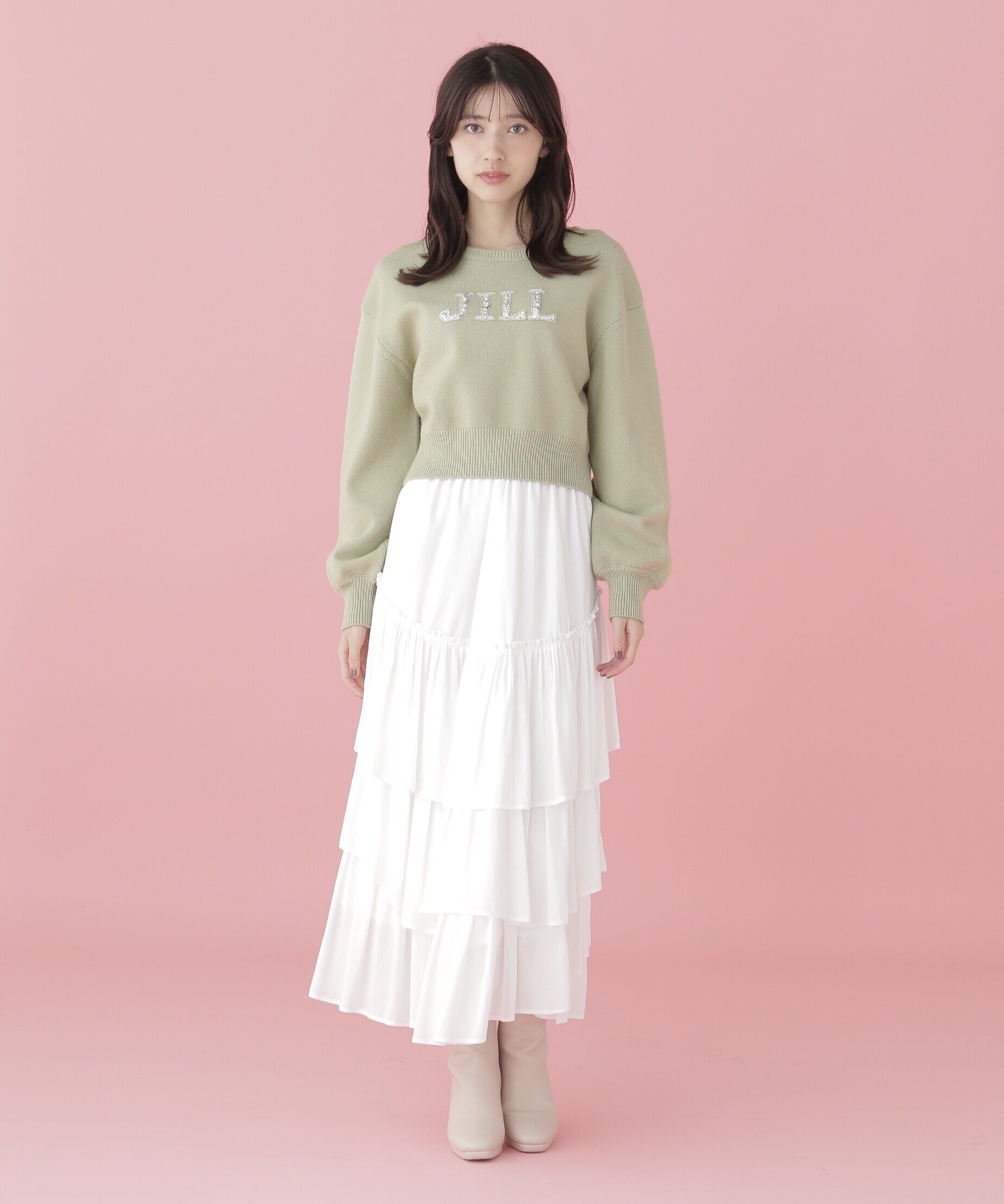  「クリスタルビジューロゴニット」|ニット・セーター|