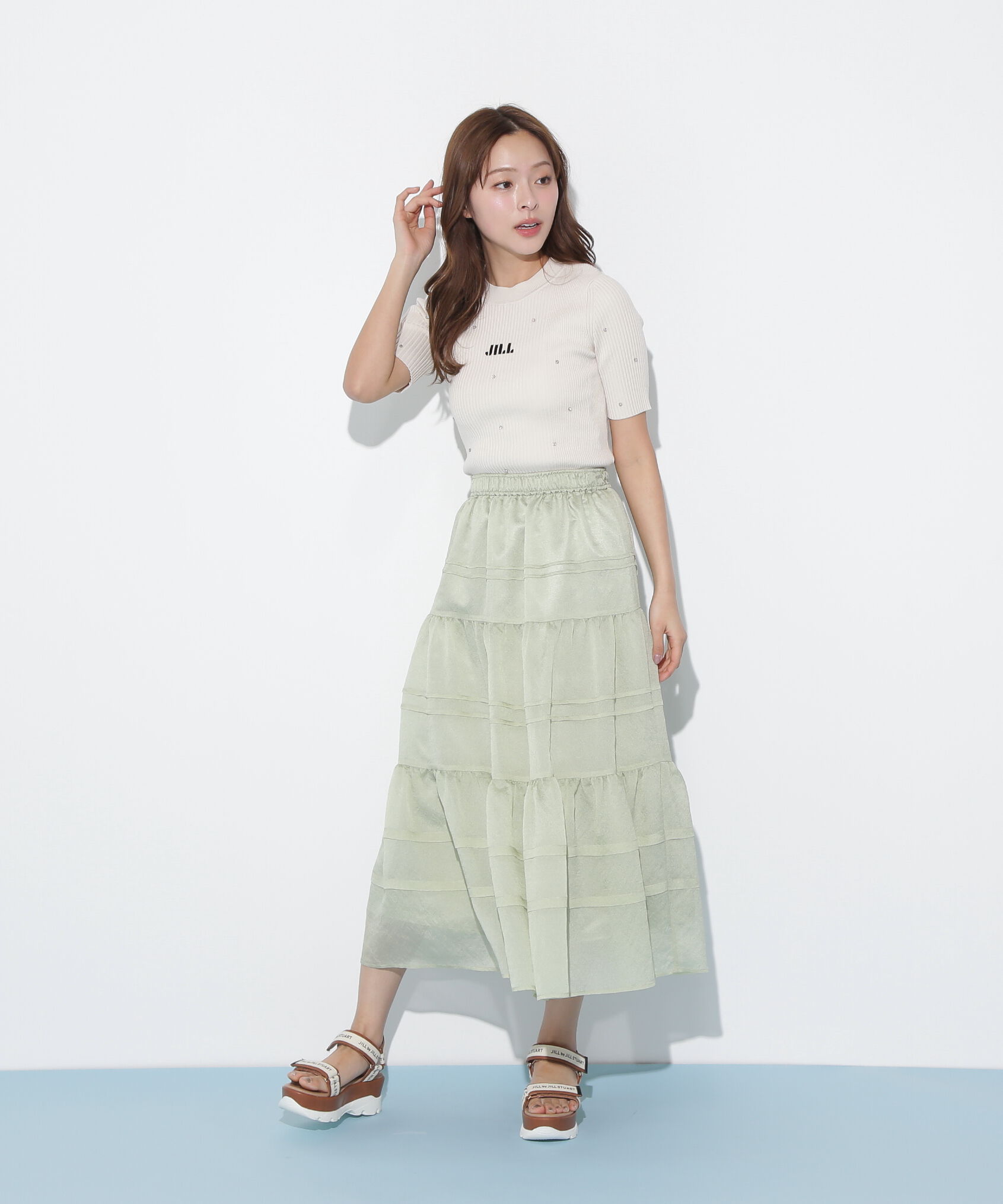  「タックティアードシアースカート」|スカート|